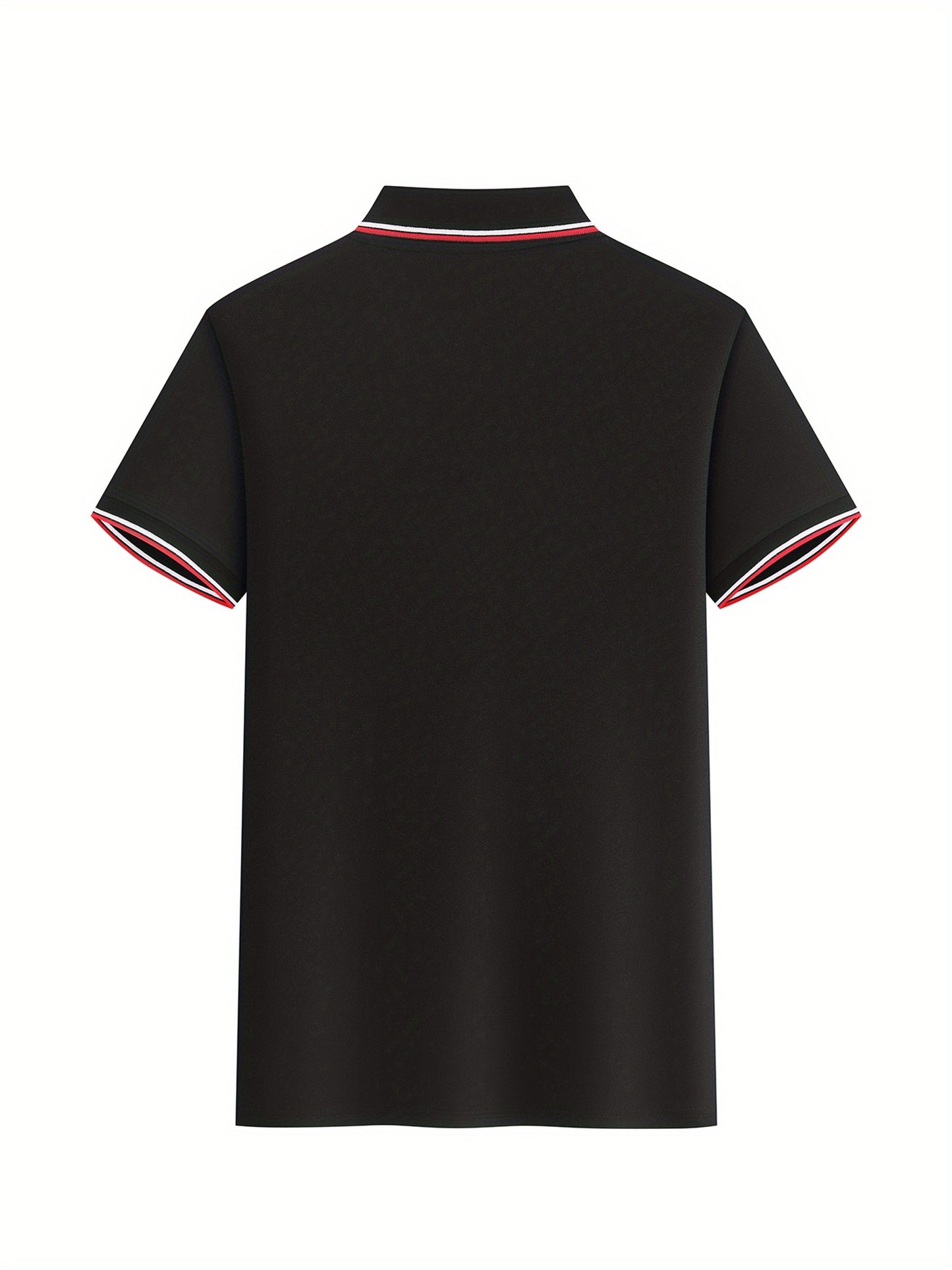 Custom 5pcs, Personalized Logo Print Polo Shirt with a Light Business Style, Made of 100% Polyester, Summer Men'S Striped Short-Sleeve Shirt, Digital Heat Transfer Printing, Casual Outing Fashionable Lapel T-Shirt, Comfortabl