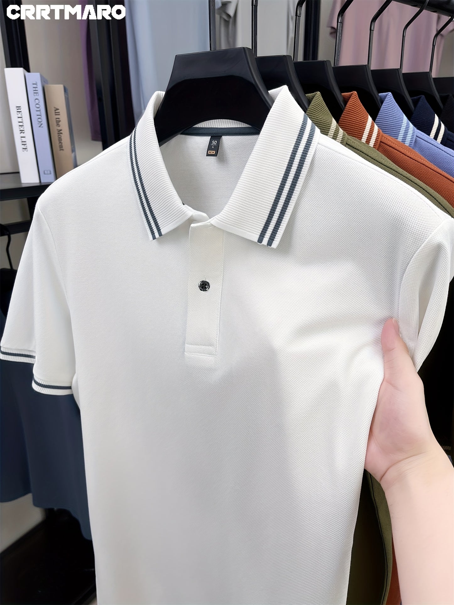 Men's Shirt - Lightweight Breathable Summer Business casual Button-Front Placket, Minimalist White Office & Everyday Shirt for Formal Leisure Wear - Model 1190, Versatile Clothing, Short Sleeves, Smooth Texture, Prof