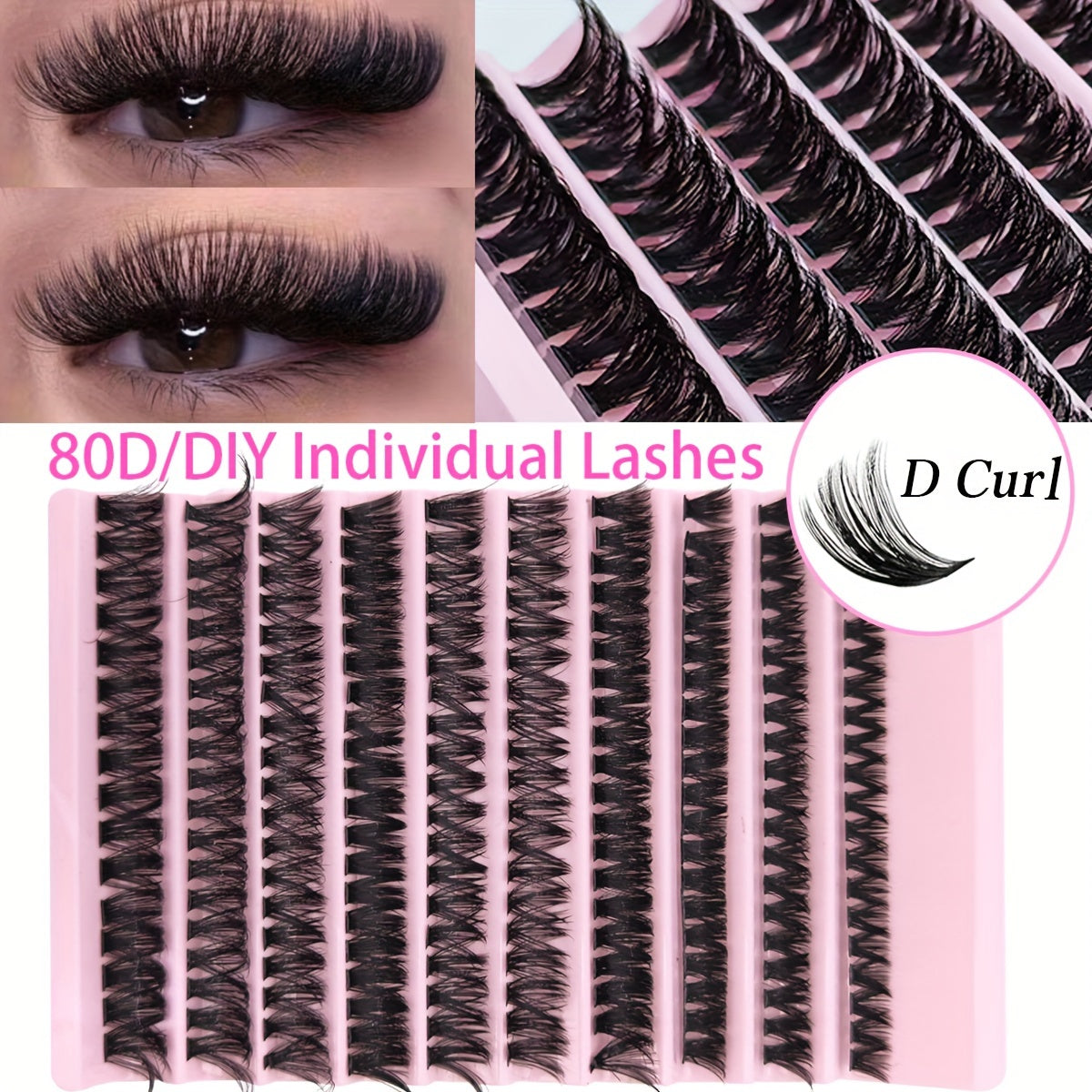 Faux cils en vison 30D, faux cils en touffes 40D et 80D, courbure 0,07 mm, extensions de cils naturels mélangés de 8 à 16 mm, extensions de cils volume 3D, outils de maquillage