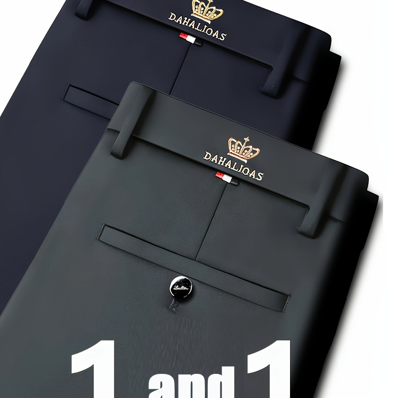 2pcs Pantalons Homme Business Casual – Stretch, Anti-Rides, Jambe Droite, Bureau & Loisir