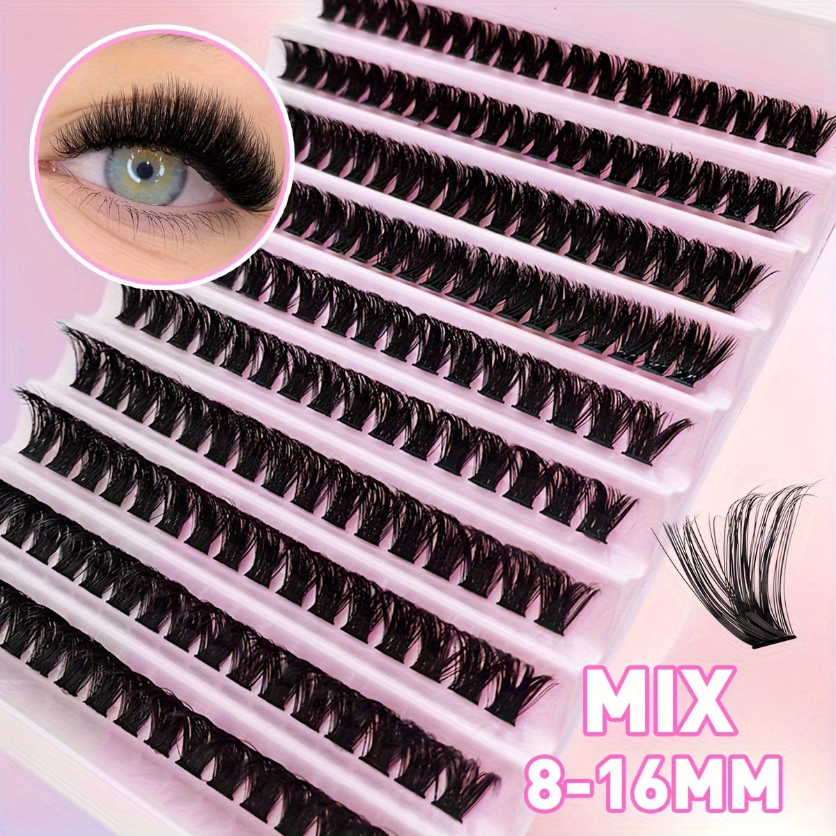 Faux cils en vison 30D, faux cils en touffes 40D et 80D, courbure 0,07 mm, extensions de cils naturels mélangés de 8 à 16 mm, extensions de cils volume 3D, outils de maquillage