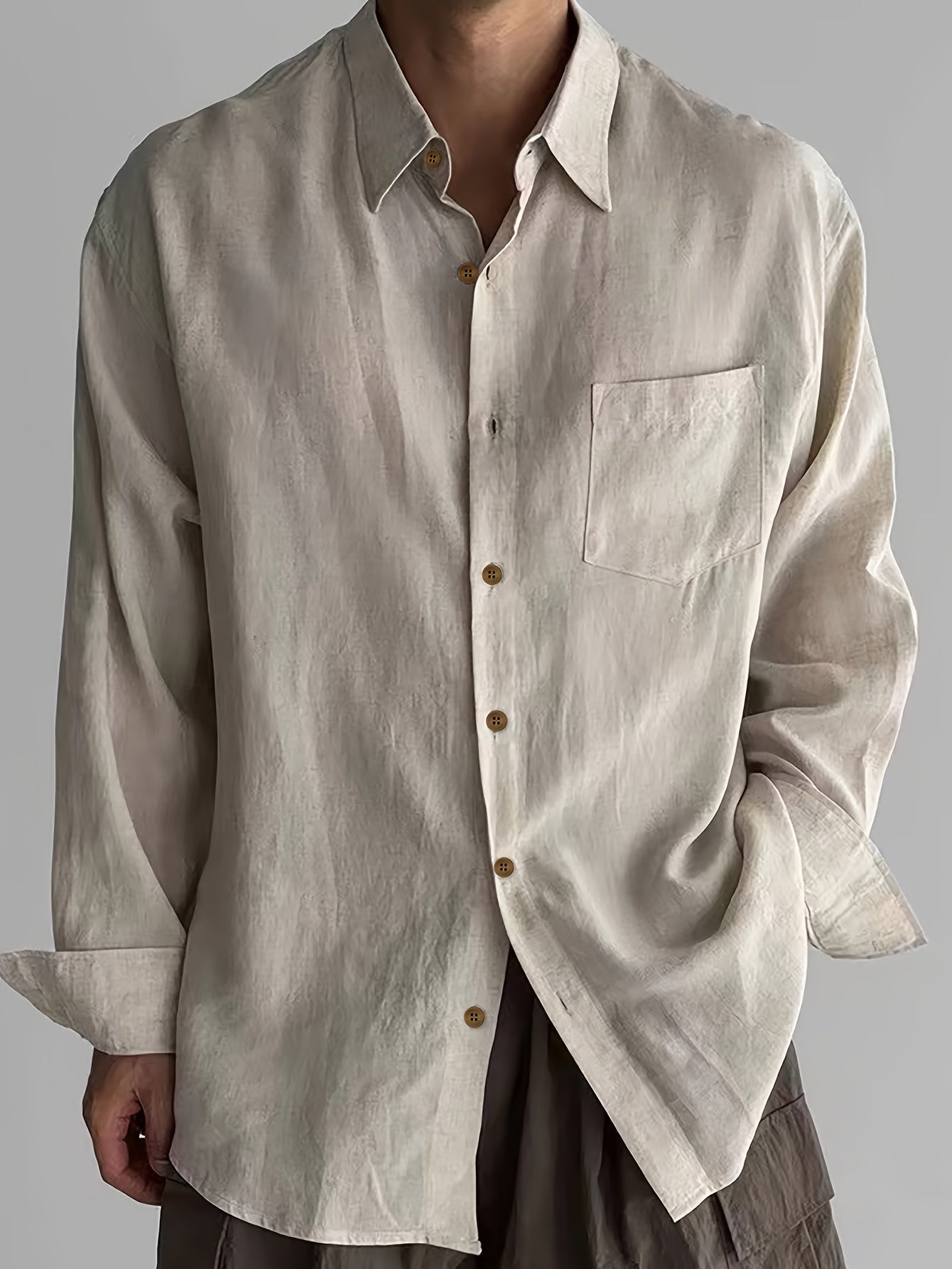 Men's Linen Long Sleeve Shirt