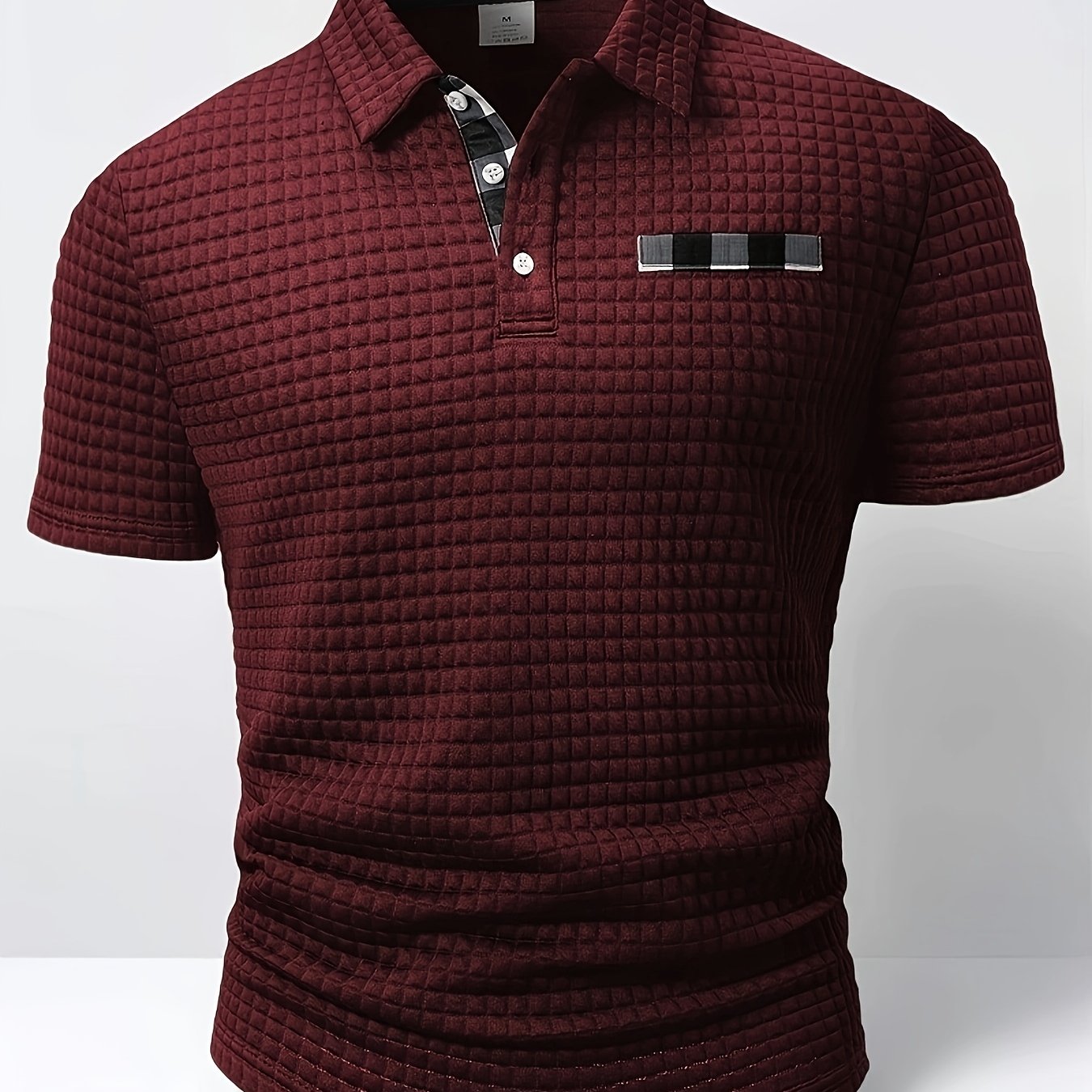 Men'S Casual Plaid Polo Shirt with a Short Sleeves, a Turnover Collar, And Button-Up Front. It'S a Stylish Everyday Wear, Perfect for Casual And Business Occasions.