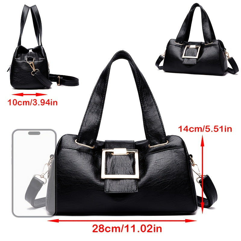 Sac Cabas Femme– Grande Capacité, Sangle Amovible, Ferrures Dorées, Multi-Compartiments avec Fermeture Zippée, Design Structuré Carré, Idéal Travail, Shopping et Voyage