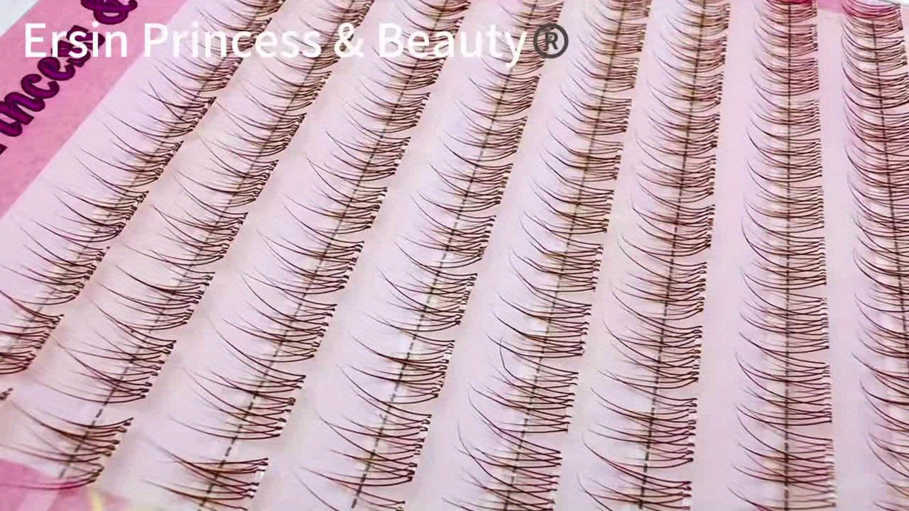 120 pcs Paquets de Cils Auto-Adhésifs — Sans Colle, Couleurs Marron Pré-Mélangées (Clair à Foncé), Volume Naturel et Cils Bouclés, Idéal pour Usage Quotidien, Anime, Cosplay, Voyage, Débutants, Extensions de Cils DIY, Maquillage Anime, Cils Wispy