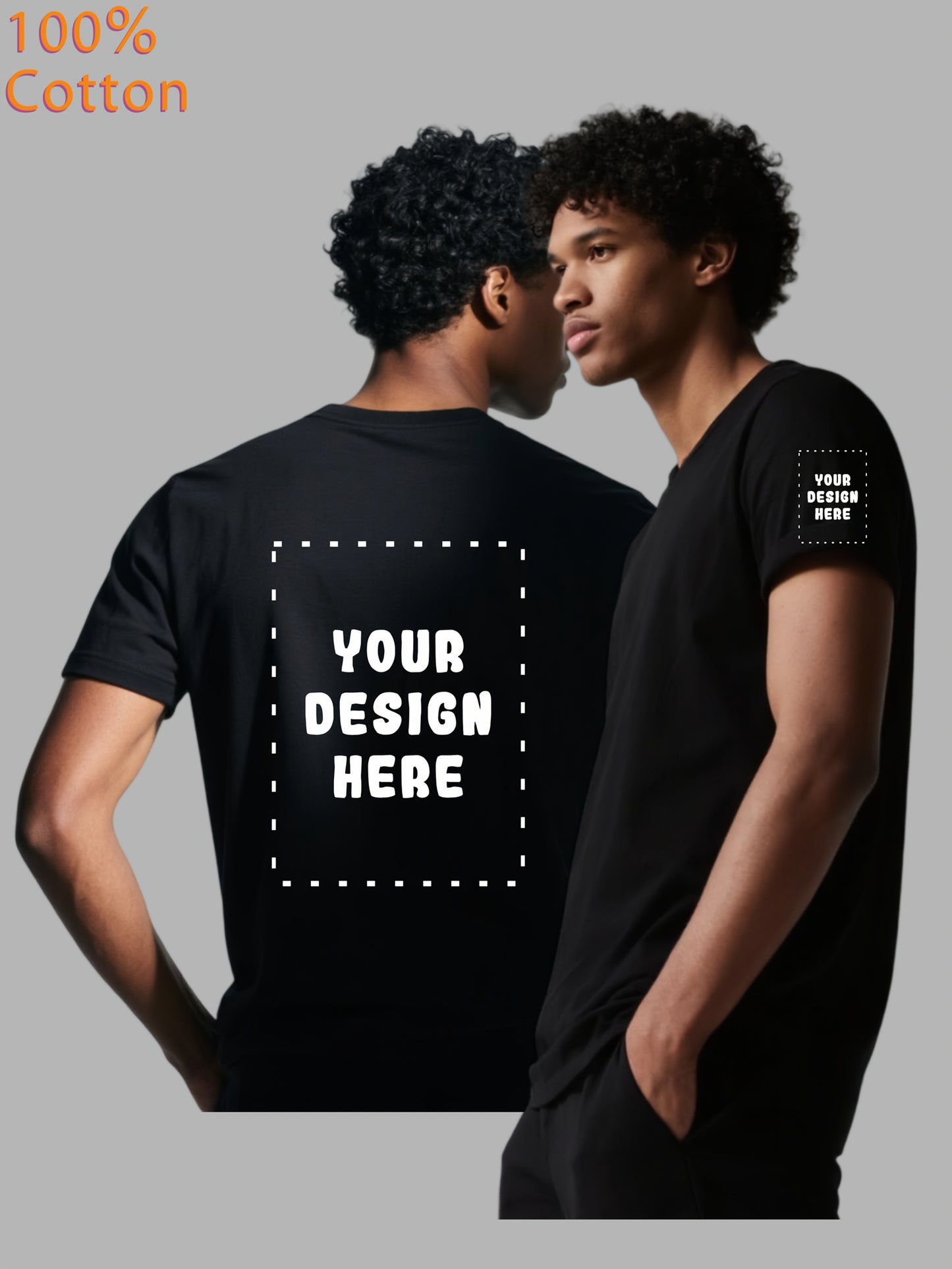 Custom-Made Men'S Short-Sleeve T-Shirt with Customizable Logos on The Chest, Back, And Sleeves. Breathable And Comfortable, Suitable As a Gift for Others, Work Uniforms, Team Apparel, Or Souvenirs.