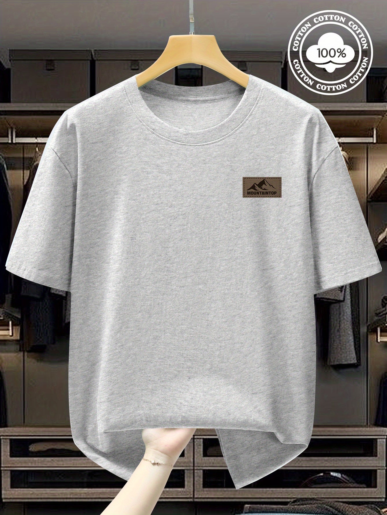 Summer Men's 220g Pure Cotton Short Sleeve T-Shirt