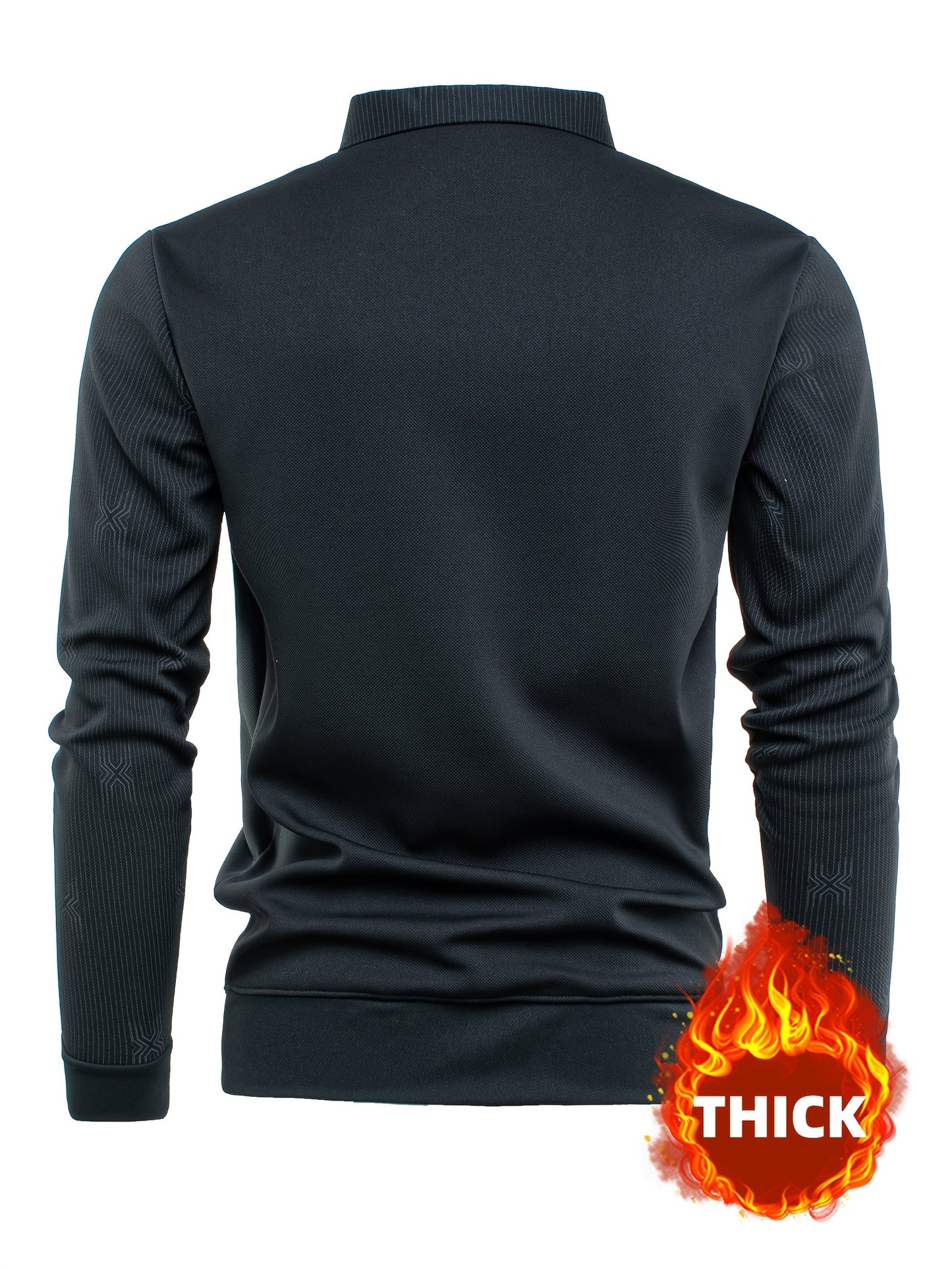 New Autumn And Winter Men'S Long-Sleeve Thickened Fleece Top with a Faux Two-Piece Design, Featuring a Deer Head Label, Stylish Pinstripe Pattern, Warm And Soft for Cold Weather, Perfect for Outdoor Activities, And a Great Gi