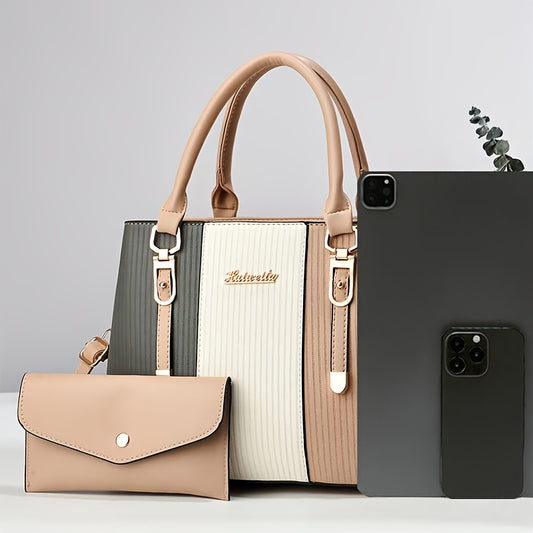 Sac Femme Élégant et Polyvalent – Grande Capacité, Texture Lettres, Couleurs Assorties