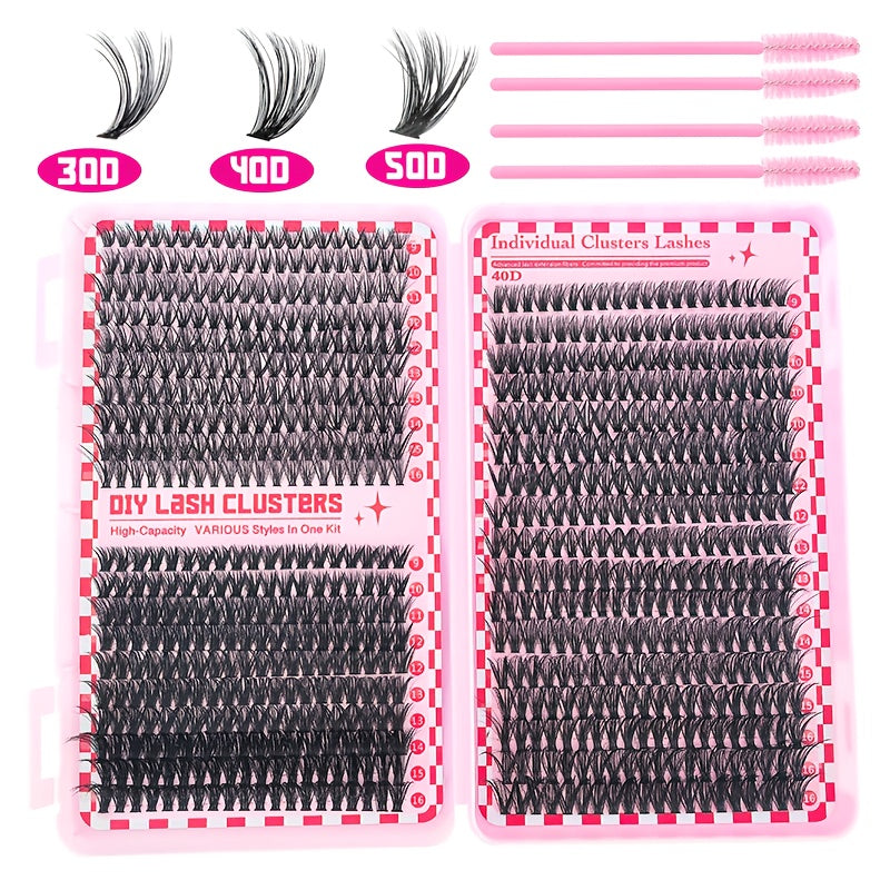 Kit DIY d’Extensions de Cils – Longueurs Mélangées 9-16 mm, Cils Individuels Effet Naturel en Différentes Densités (30D/40D/50D/60D/80D/100D), Débutant-Friendly et Réutilisables, D-Curl Wispy, Style Cat Eye et Fox, Parfait pour Soirées