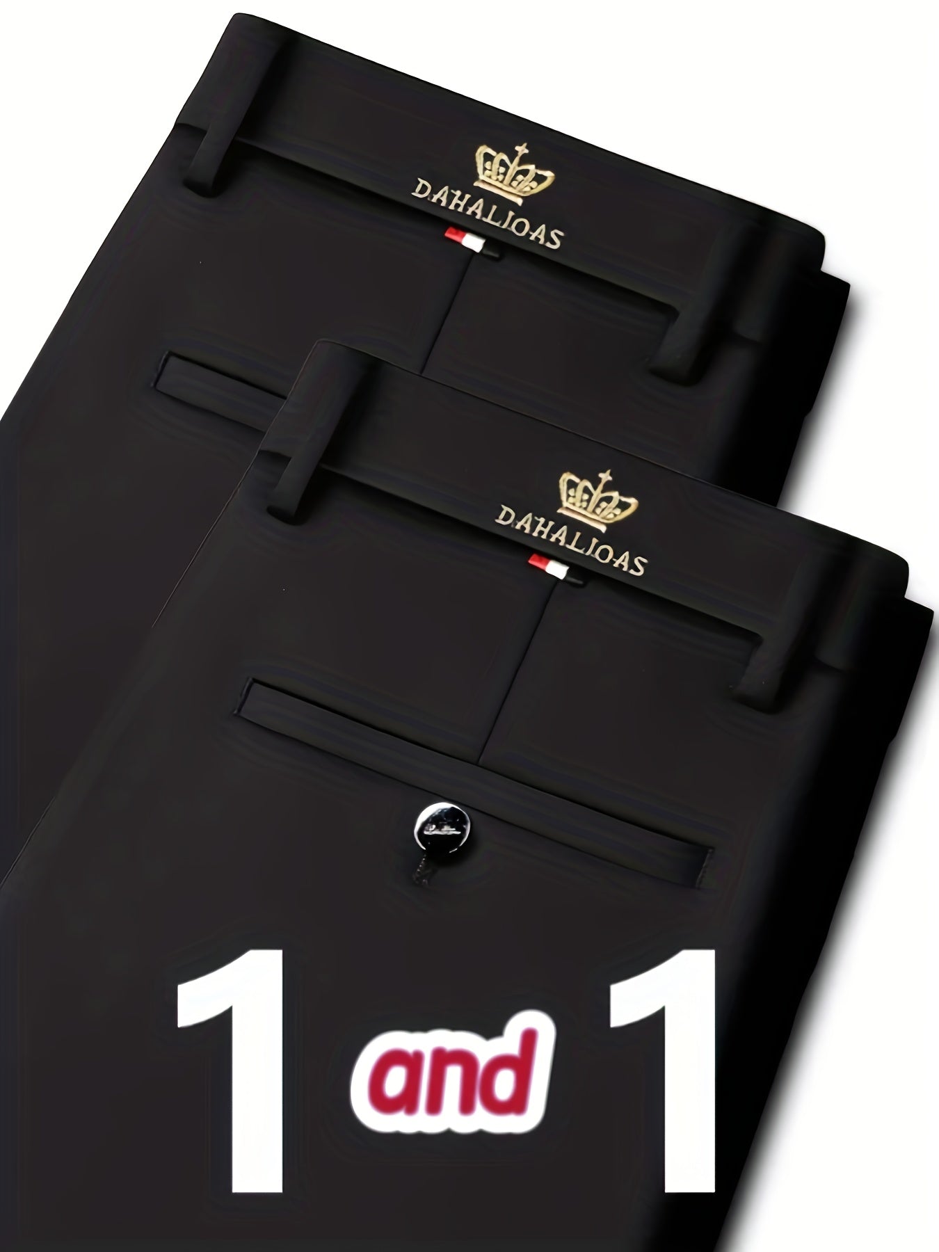 Pantalon formel et business pour homme – extensible, infroissable, taille mi-haute avec fermeture à boutons, toutes saisons, élégant noir, idéal bureau et tenue professionnelle, design brodé