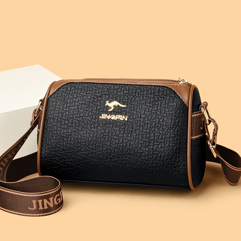 Sac bandoulière femme 2, style oreiller, polyvalent, couleur unie, 3 compartiments, chic et tendance