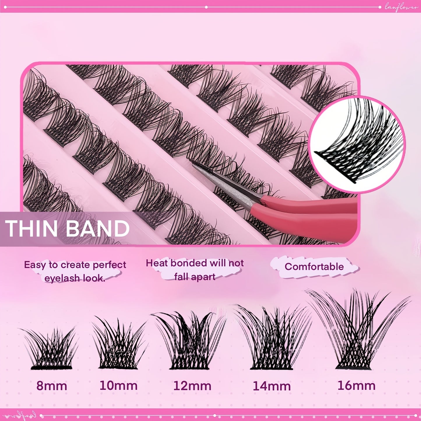 Set Faux Cils — Épais et Naturels, Inclus Colle et Pince, Cils Charmants, Parfait pour DIY à Domicile