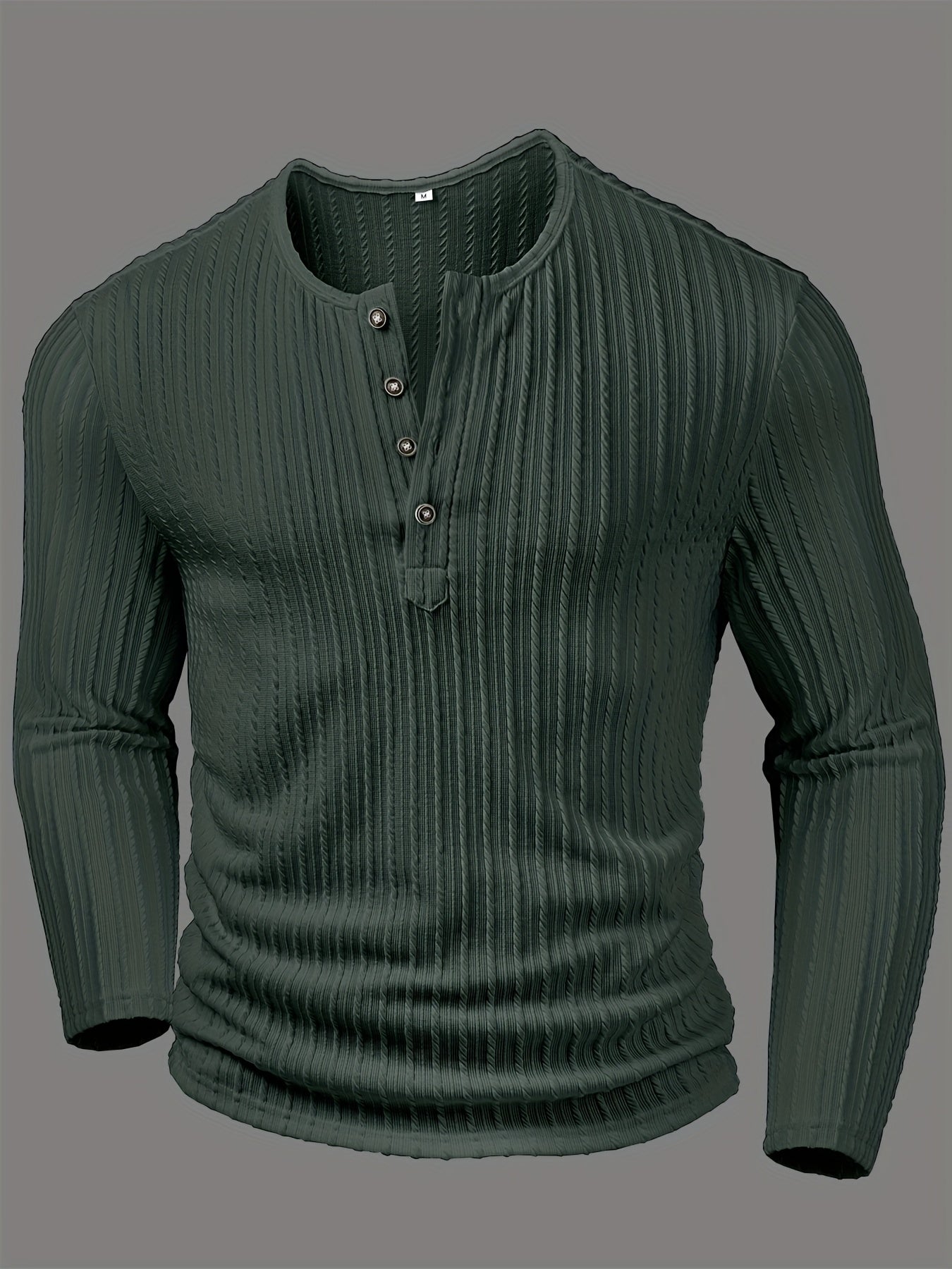 Henley Épais Hiver Homme – Manches Longues Boutonné