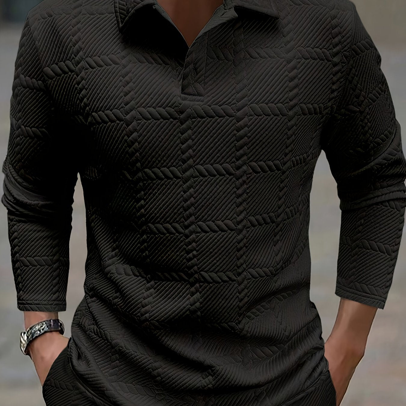 New Men'S POLO Shirts for Spring And Autumn, Stylish And Casual Knitted Jacquard T-Shirts for Men.