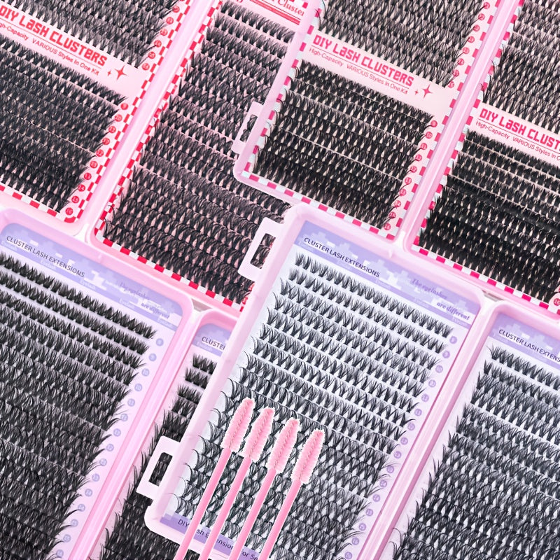 Kit DIY d’Extensions de Cils – Longueurs Mélangées 9-16 mm, Cils Individuels Effet Naturel en Différentes Densités (30D/40D/50D/60D/80D/100D), Débutant-Friendly et Réutilisables, D-Curl Wispy, Style Cat Eye et Fox, Parfait pour Soirées