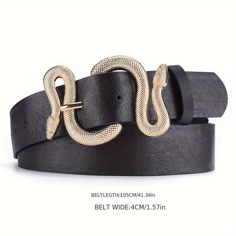 Ceinture tendance avec boucle en forme de serpent – Style rétro polyvalent, ceinture douce et à la mode