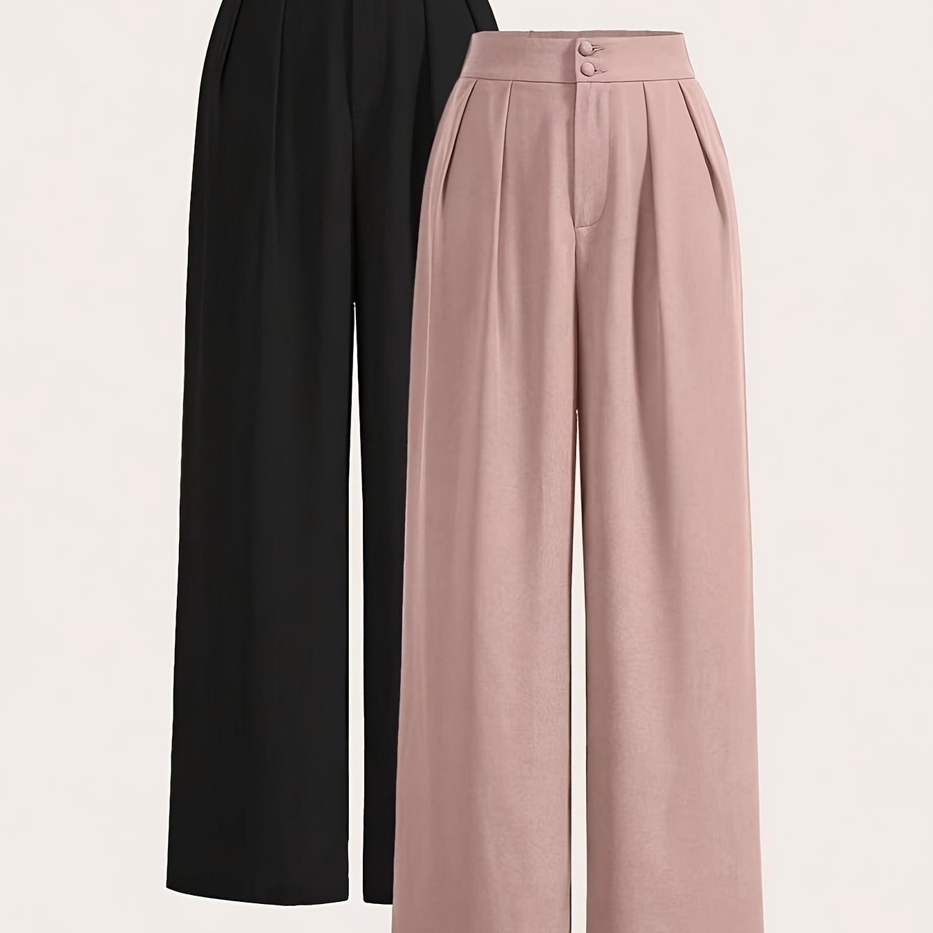 Ensemble deux pièces pantalon taille haute à jambes larges