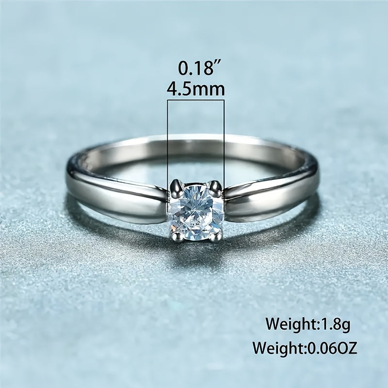 Elegant S925 Sterling Silvery Women'S Ring with a Unique, Small Batch of Synthetic Zirconia, Light Luxury, Exquisite Gift for Valentine'S Day 2g