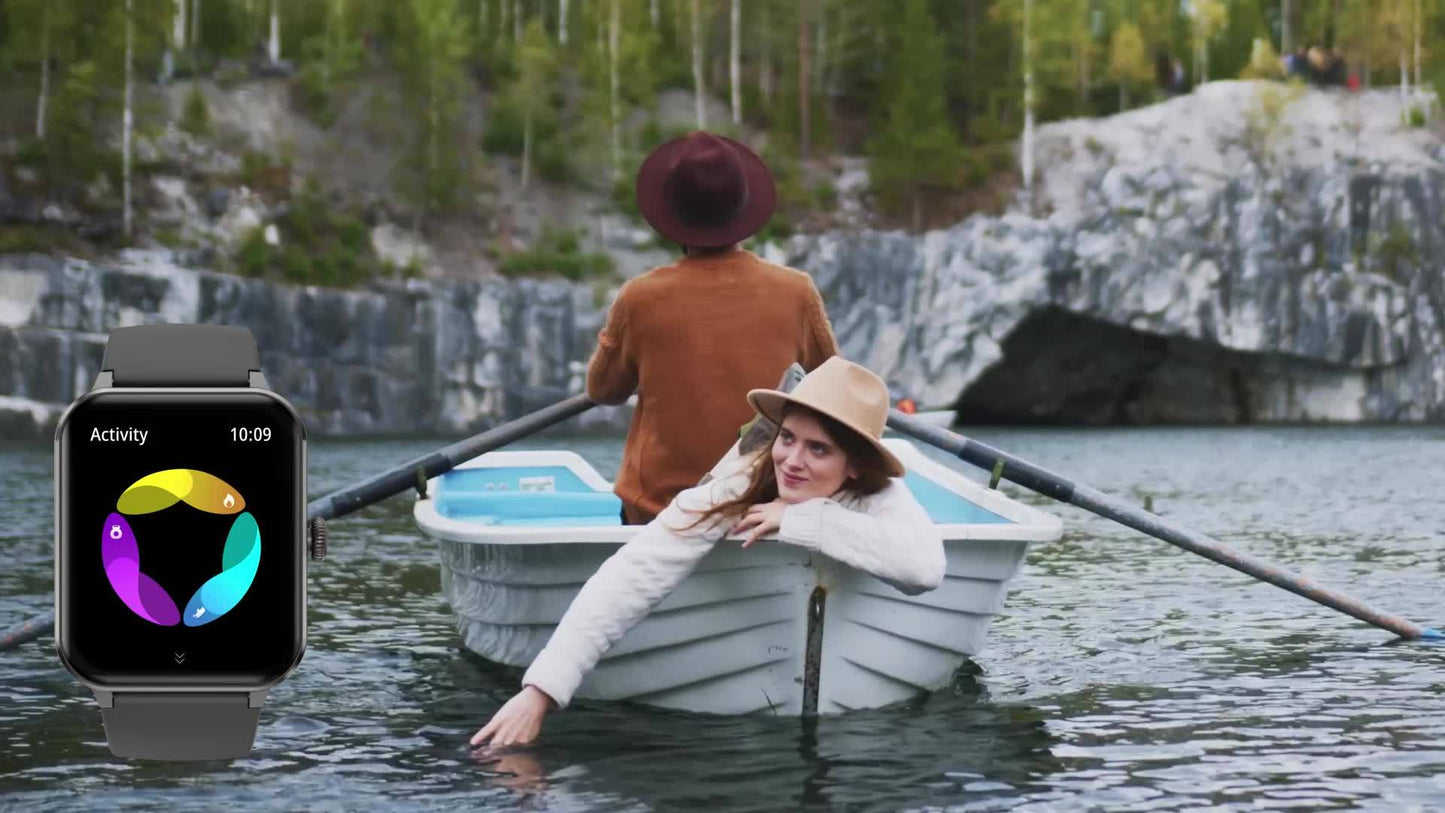 Blackview Smartwatch, Compatible With Android And For IPhone, Fitness Tracker, Fitness Watch With Activity Monitoring 1.85-Inch Touchscreen Smartwatch, With Pedometer, Calorie Meter And Stopwatch, BT 5.3 Call, Multi-Sport Mod