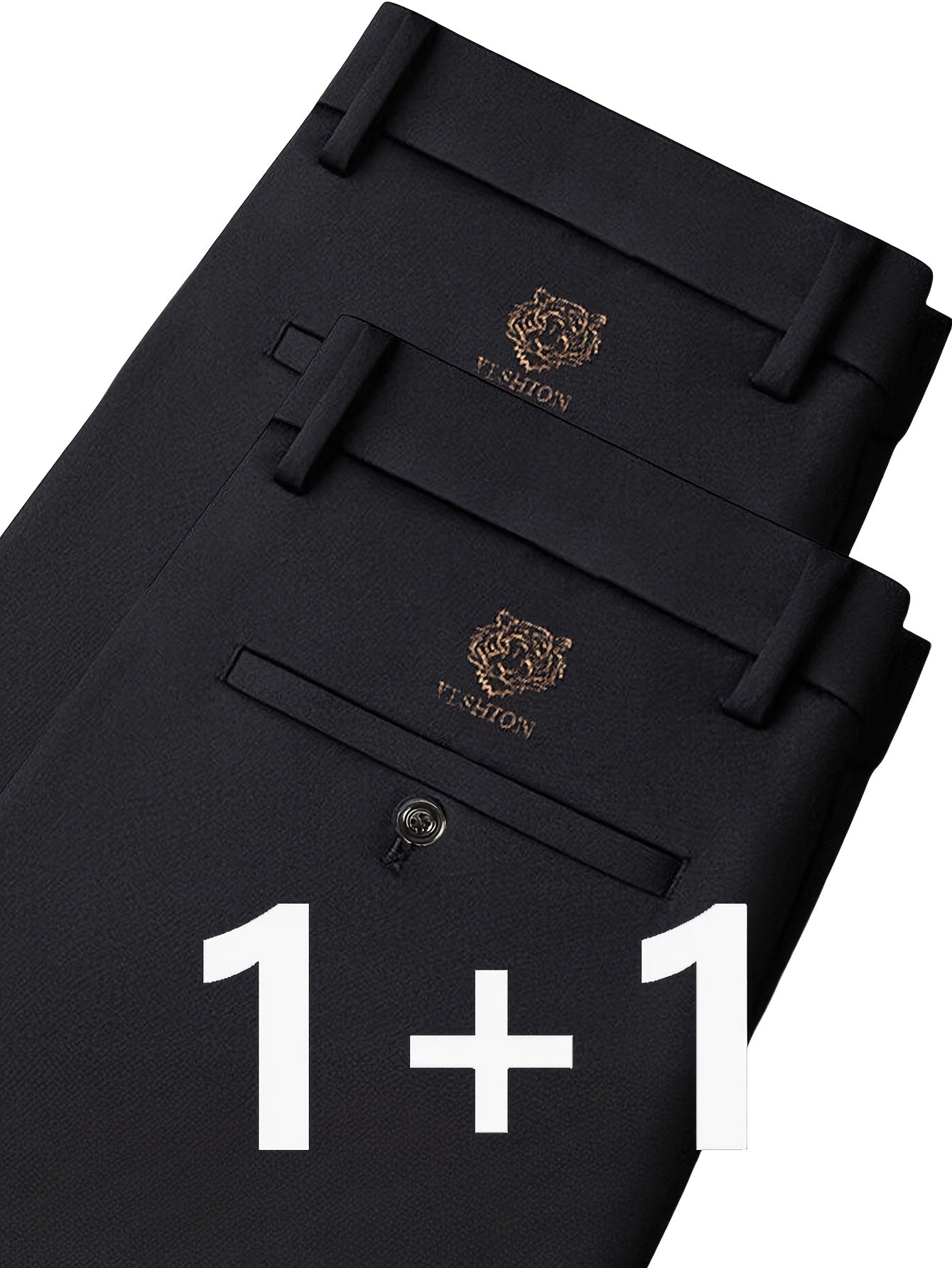 2pcs Pantalons Homme – Anti-Rides, Sans Repassage, Formels, Moyen Âge & Seniors