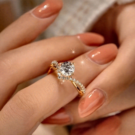 1 Carat Classic Princess Cut Genuine Cubic Synthetic Zirconia Adjustable Open Wedding Engagement Ring for Women, Shiny Synthetic Zirconia Bridal Wedding Ring, Exquisite Fashion Jewelry for Ladies