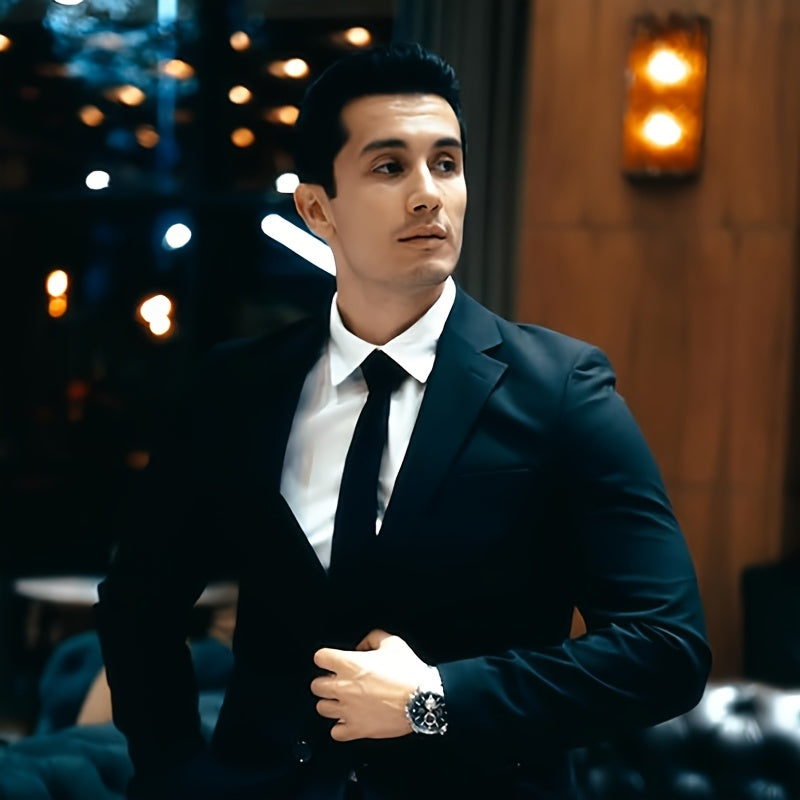 Lot de 2 Cravates Homme – Couleur Unie, Prêtes à Porter avec Pochette