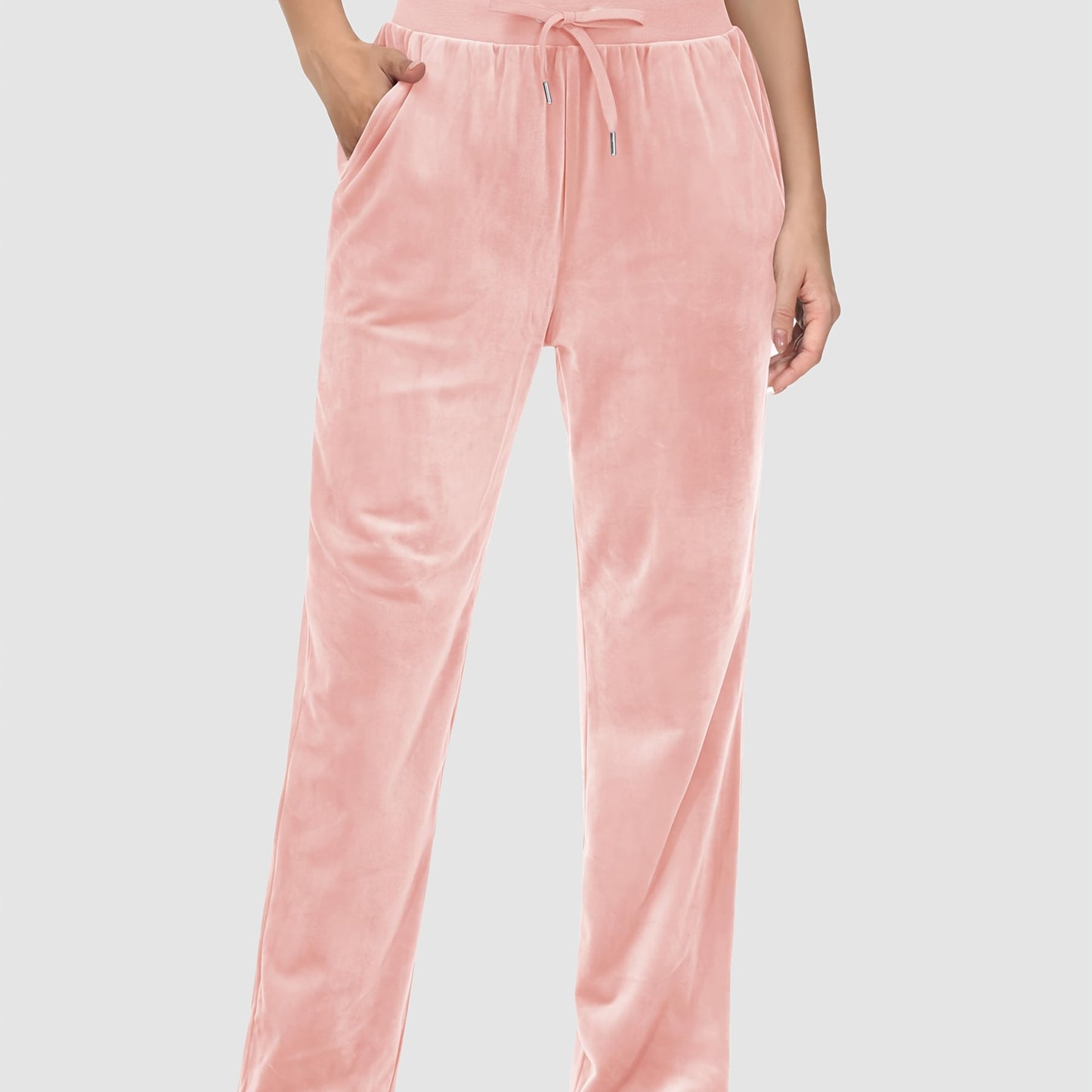 Pantalon Femme en Velours Doux avec Poches – Style Décontracté et Confortable