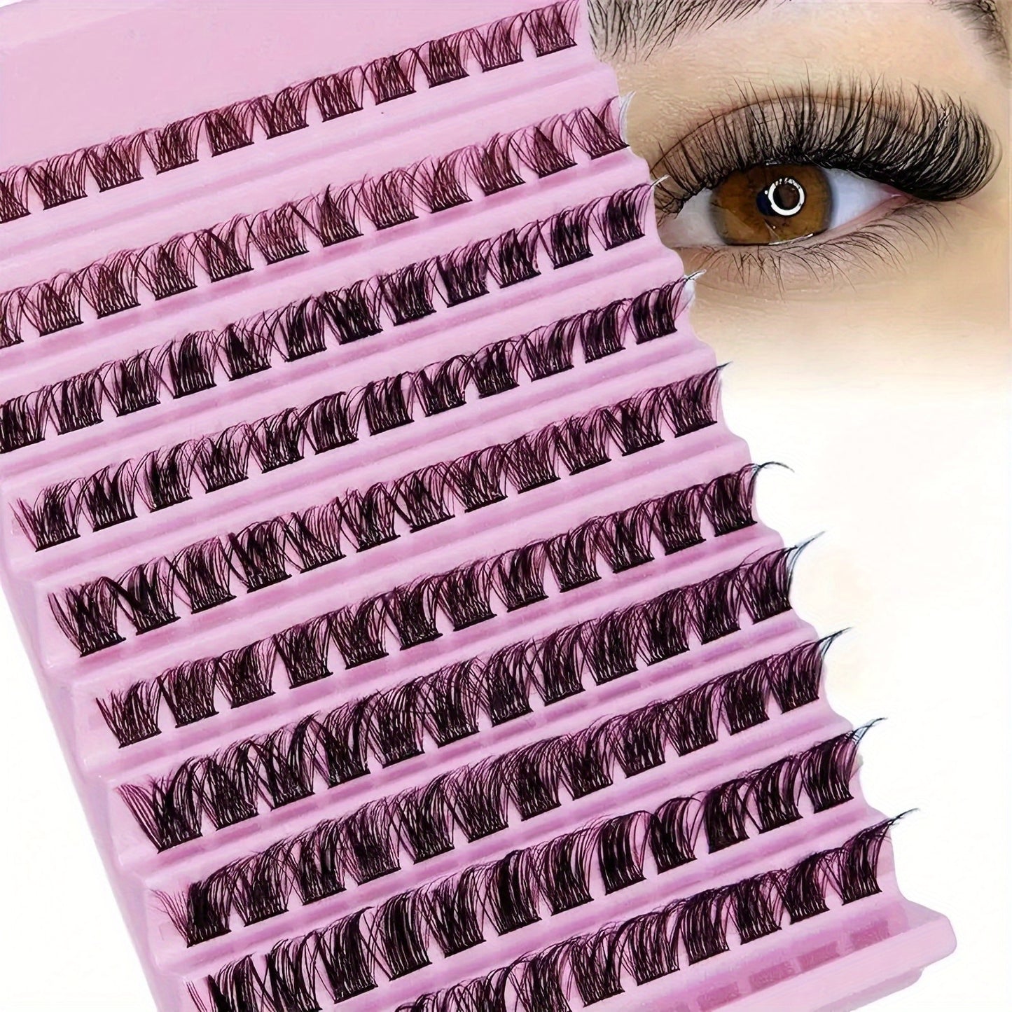 120 pcs Cils en Paquets — Longueurs 8-16 mm, Curl D, Fluffy, Extensions de Cils DIY, Look Naturel, Cils Individuels Wispy, Légers et Doux, Faciles à Appliquer, Parfaits pour Usage Quotidien et Occasions Spéciales, Débutants, Réutilisables