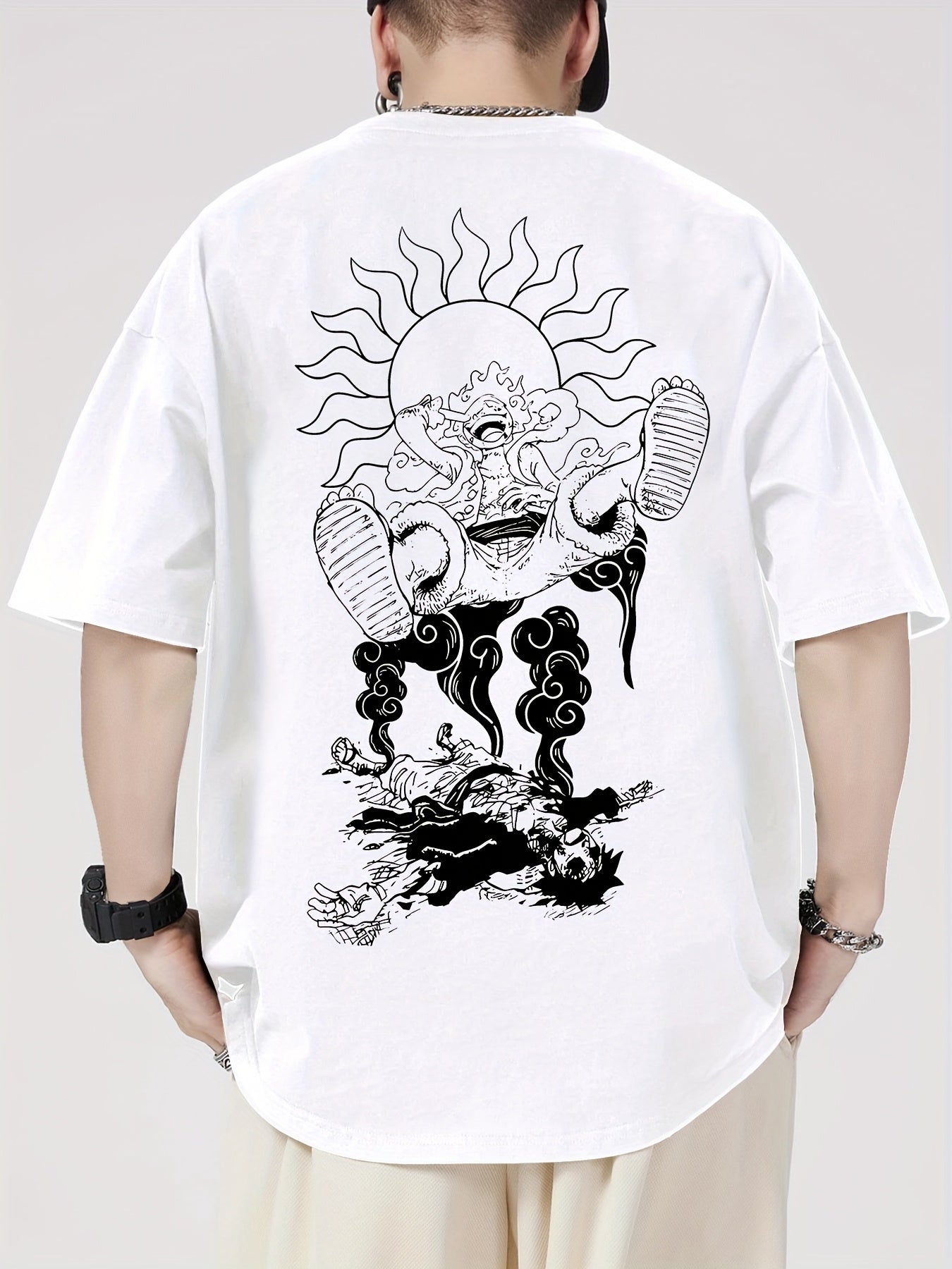 Men's & Women's 100% Cotton Anime Sun God & Japanese Manga Graphic T-Shirt - Breathable Summer Casual Round Neck Tee with One-Sword Sword Art Online Design for Outdoor Sports, Beach, Parties & Casual Attire - Ideal Gift for G