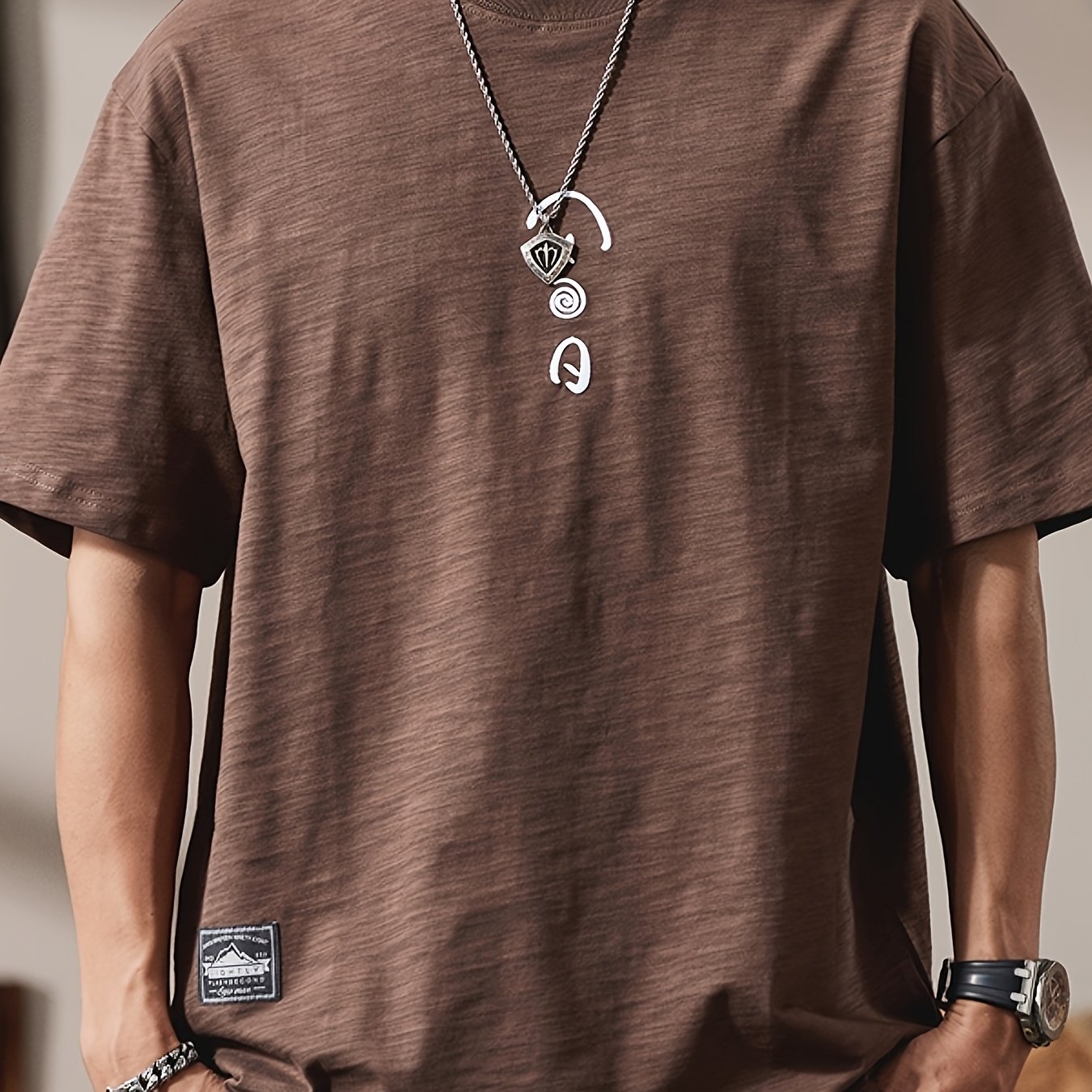 Men's Heavyweight 100% Cotton Oversized T-Shirt with Music Note & Headphone Graphic Chest Print - Breathable Summer Casual Round Neck Long Sleeve Loose Fit Tee for Casual Attire, Music Events & Lounge Outfits