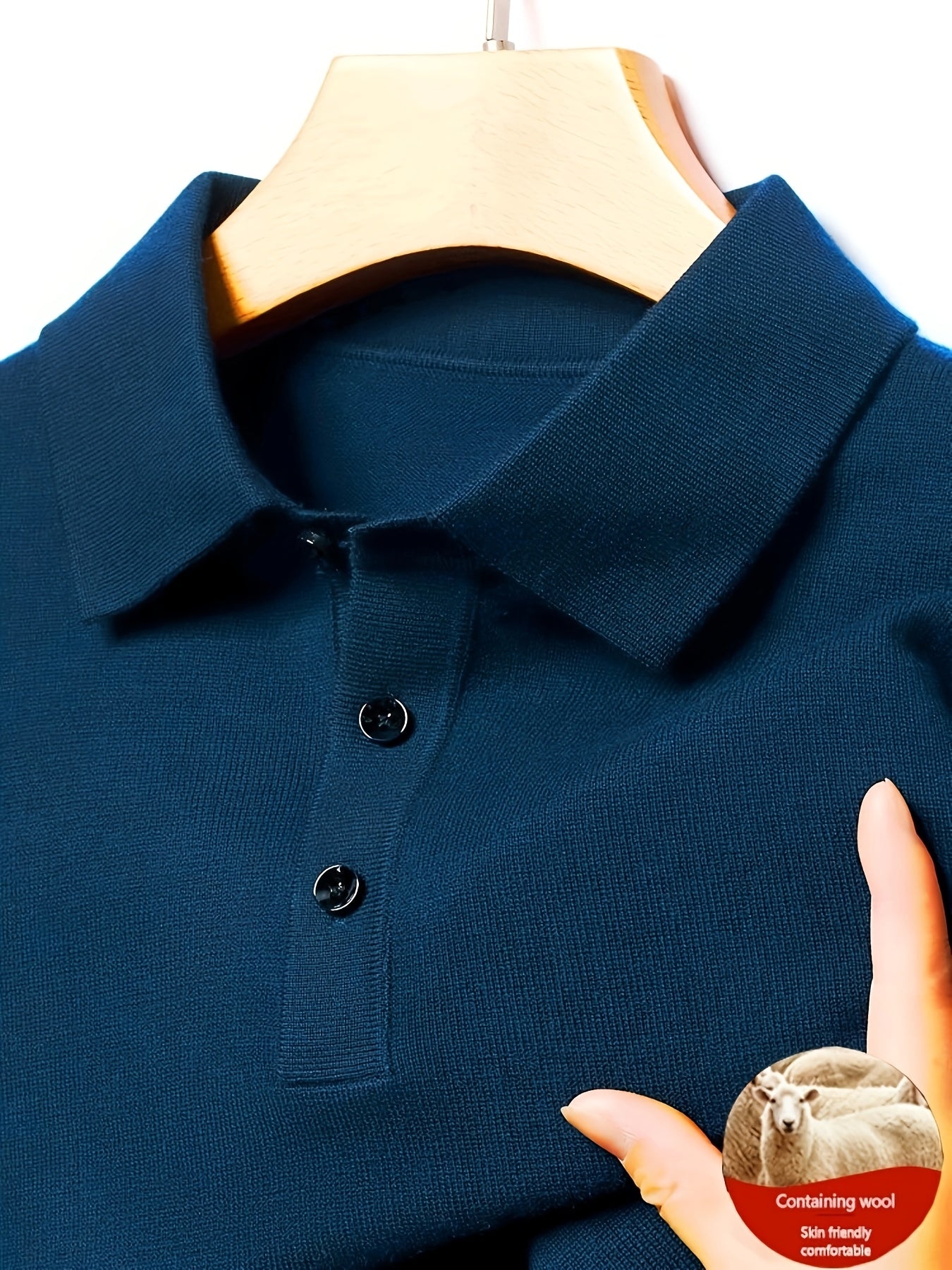 Emile Autumn and Winter 420g Knit Sweater Men's Pullover Long Sleeve Wool Shirt