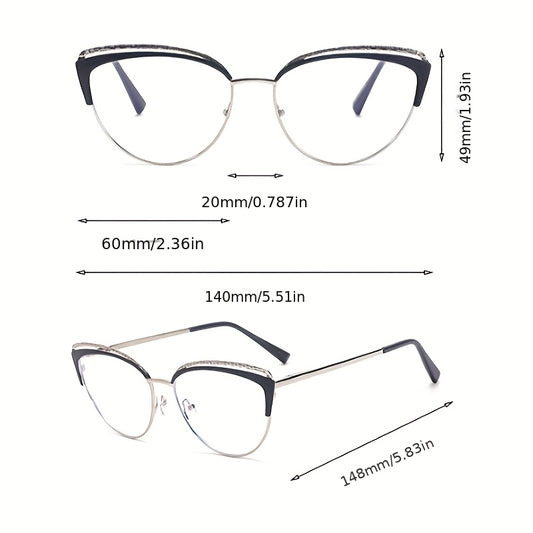 Lunettes Femme Transparentes Haut de Gamme – Design Ovale Creux avec Monture Métallique et Charnières à Ressort