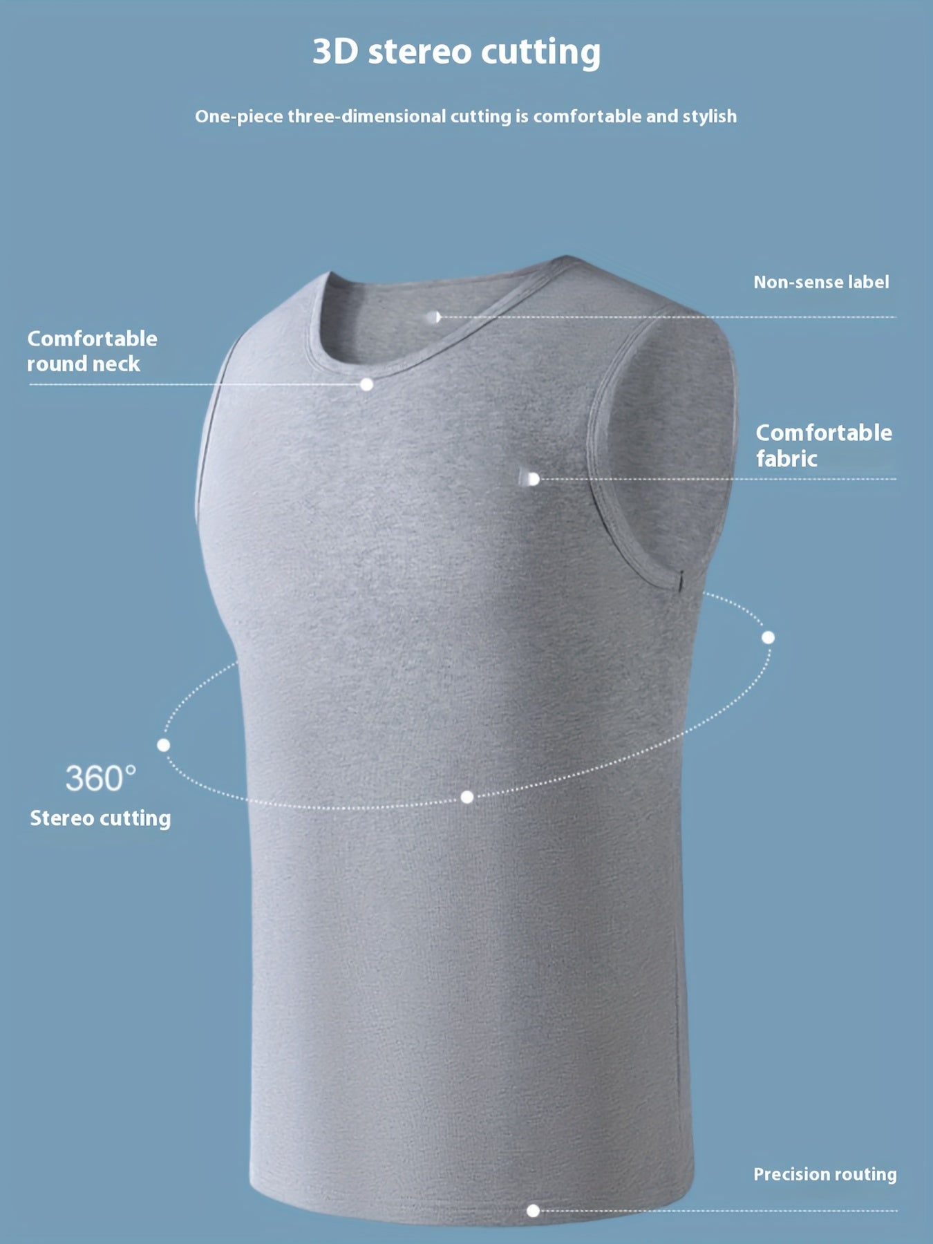 Lot de 6 Débardeurs Homme – Noir, Blanc, Gris, Confortables et Extensibles