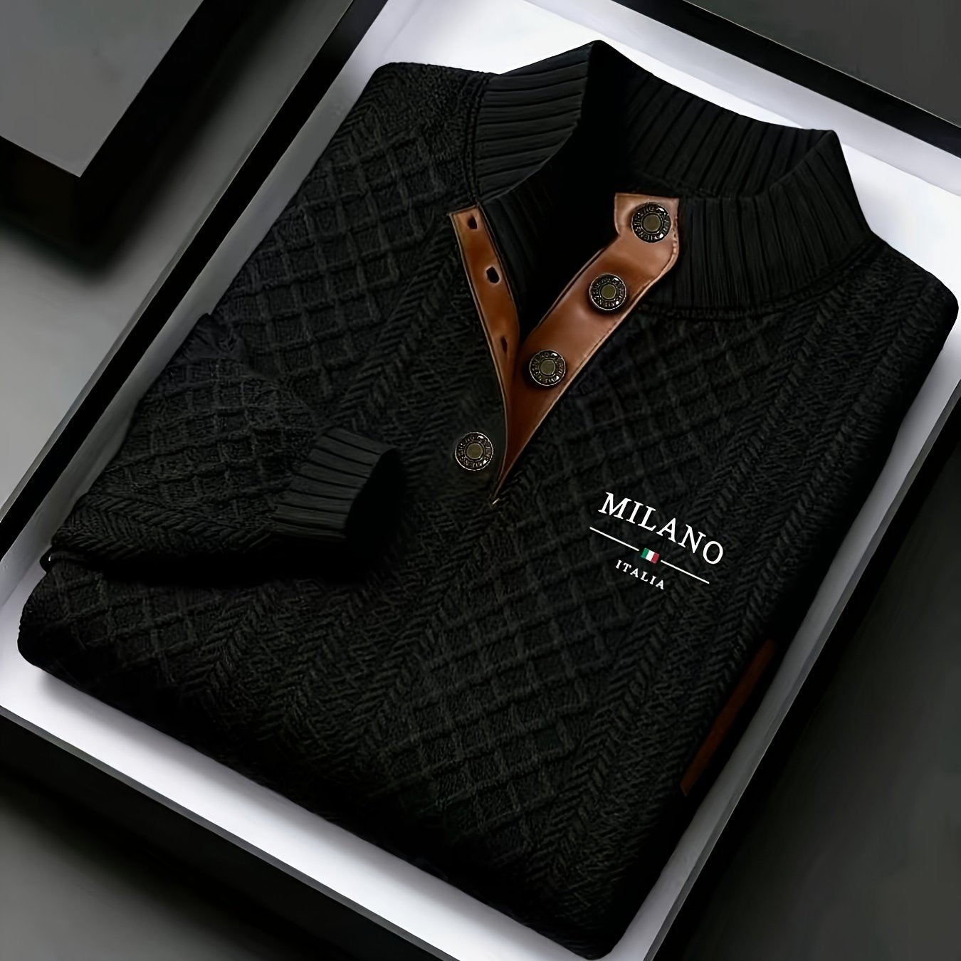 The Men'S Autumn And Winter Christmas High-Neck Jacquard Knitted Sweater Is a Casual Style Made from a Heavy 280G/M² Fabric with Random Textures. It Features a Mature And Stylish High-Neck Pullover Design, with