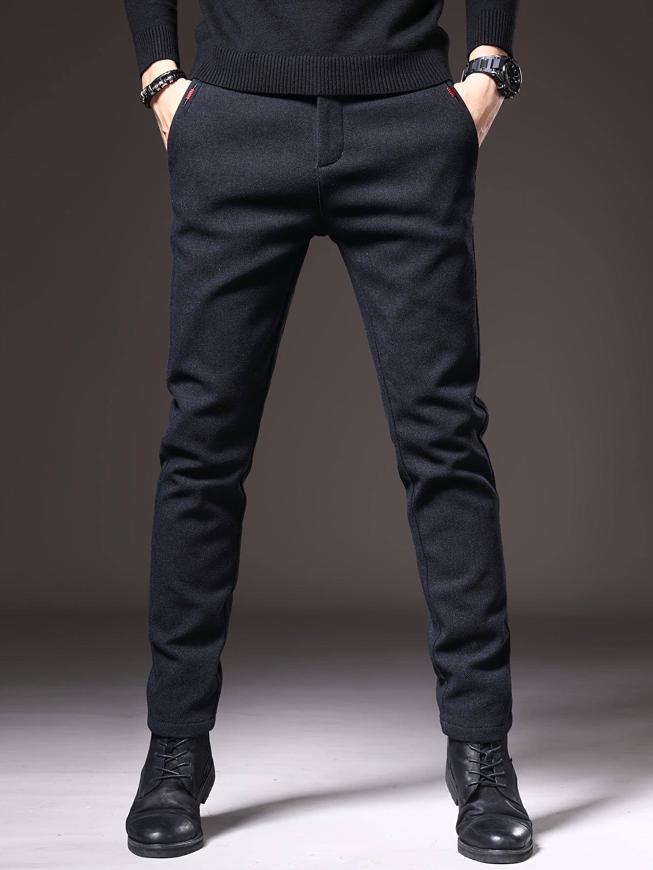 Pantalon Homme Automne 2024 – Coupe Droite, Style Décontracté et Business, Toutes Saisons