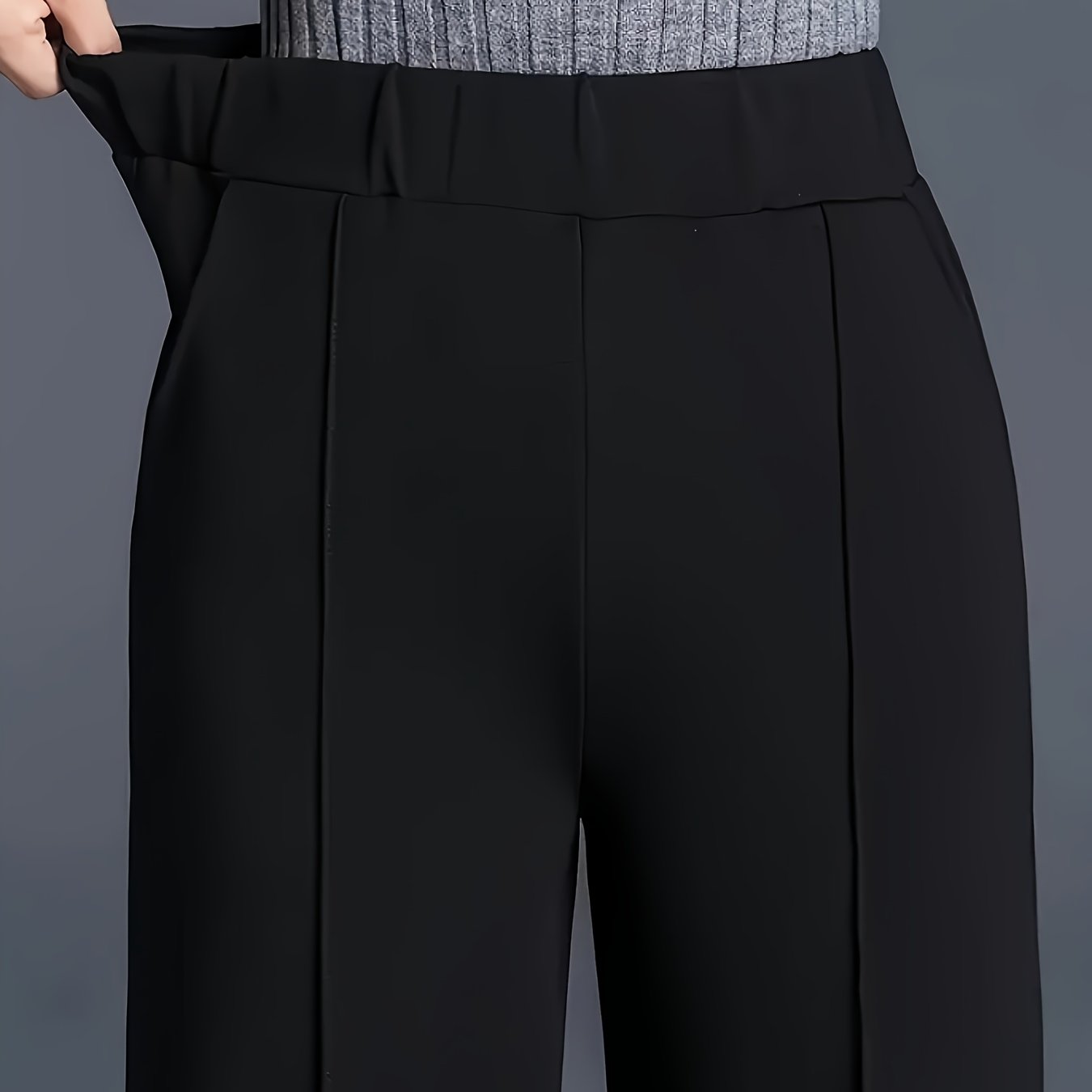Pantalon Femme Taille Haute Oversize – Jambe Large avec Poches Obliques, Élégant et Décontracté, Tous Saisons
