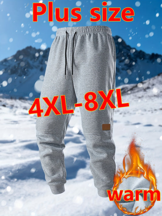 Pantalons Thermiques Homme Grande Taille 4XL-8XL – Hiver, Cordon Élastique, Jambe Droite, Épais