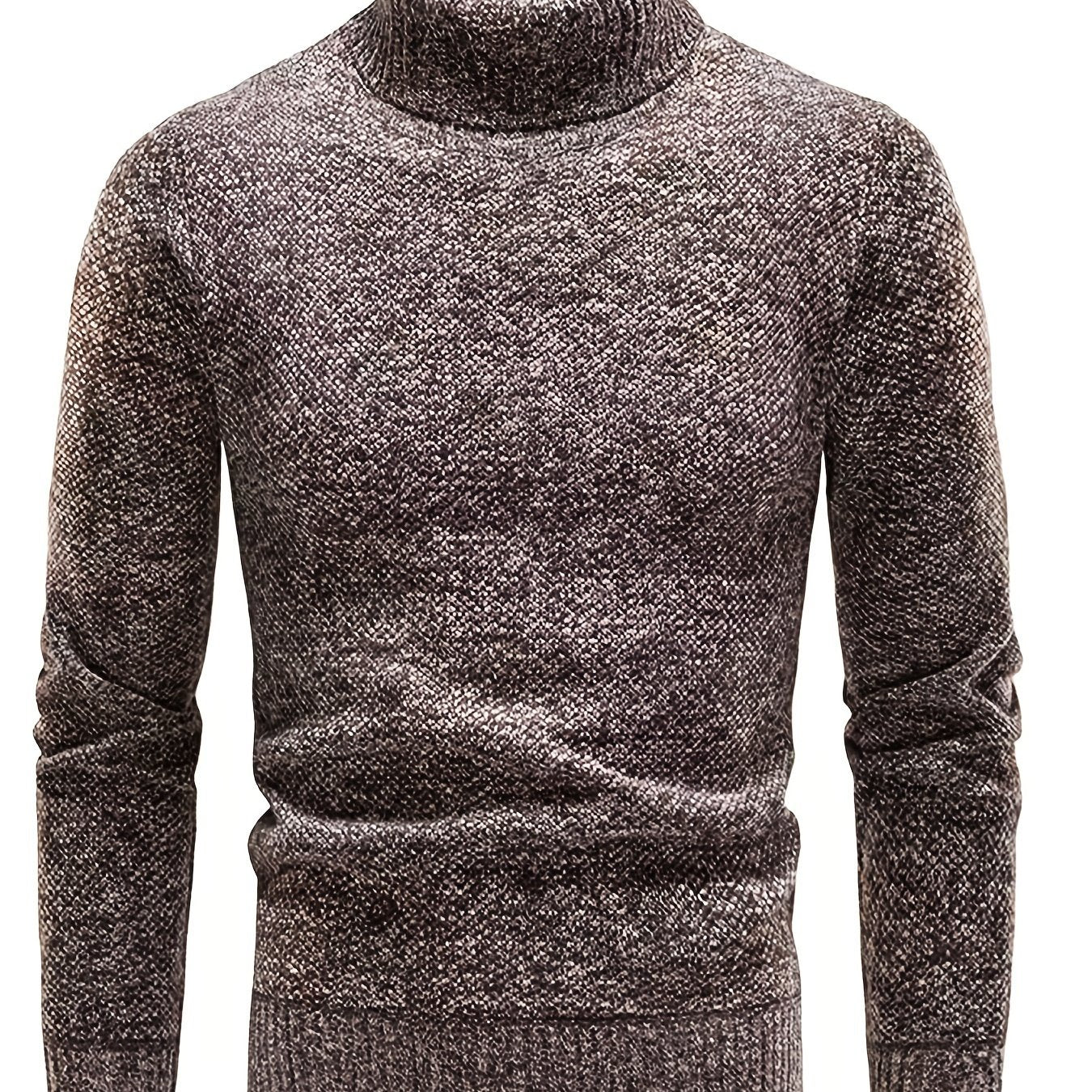 Men'S High-Neck Thickened Fleece Sweater for Autumn And Winter, Casual Pullover Knit Top.