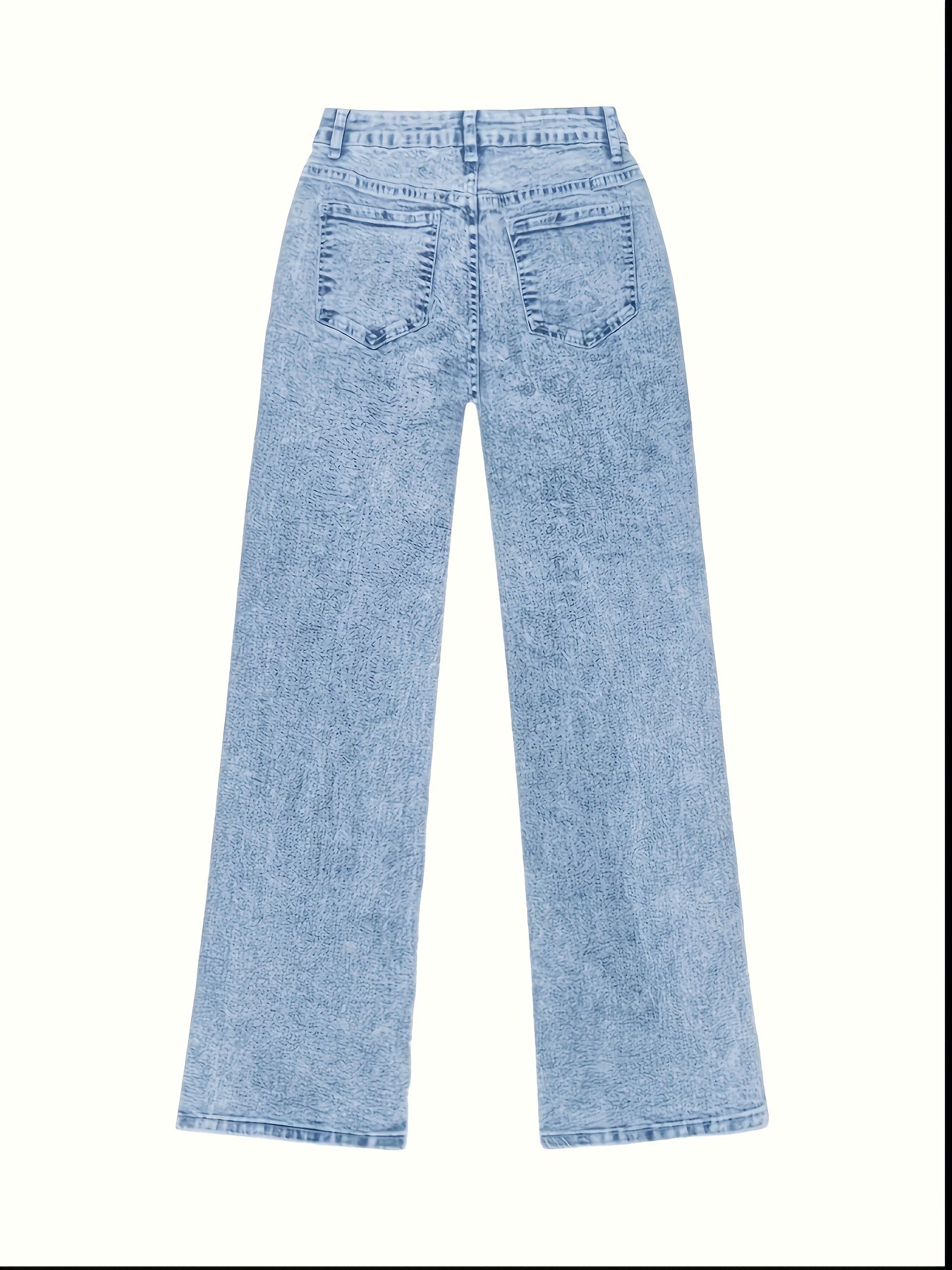 Jeans Femme Nouveaux – Coupe Large Droite, Bleu Clair Effet Flocon, Taille Haute Ceinturée, Confortables, Pantalon Décontracté Élégant Polyvalent pour Quotidien, Voyage et Bureau