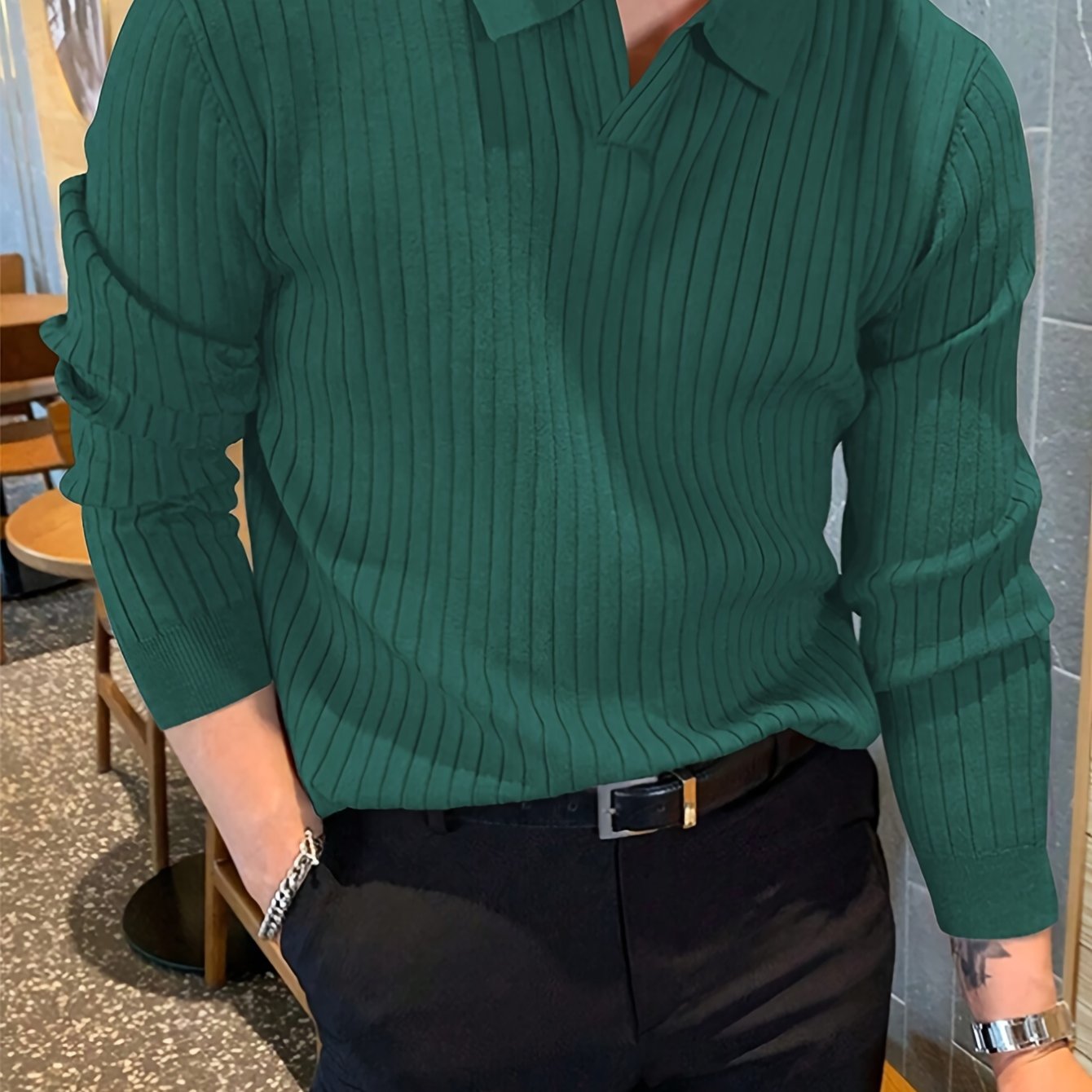 New Cross-border Men's Collar Sweater