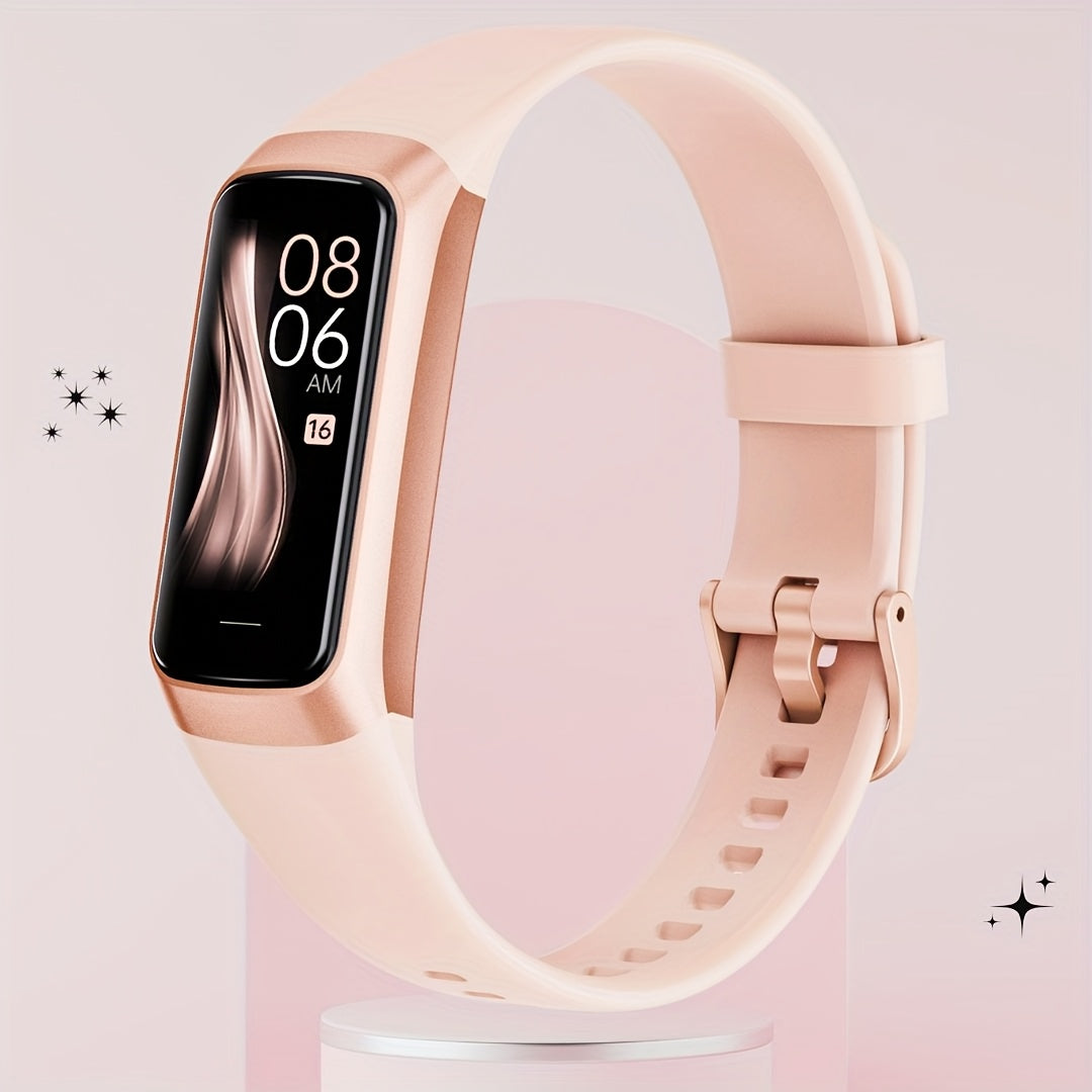 AFFEOKKI Amoled Fitness Smartwatch for Men & Women - Multiple Sports Modes, Pedometer Tracker, Stopwatch, Message Alerts, Calorie Tracker, Daily Activity Logging, for iPhone & Android Phone, Silicone Band, USB Charging, Wirel