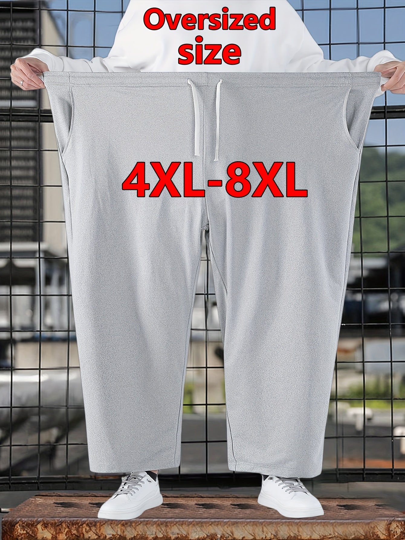 Joggers Homme Grande Taille 4XL-8XL – Cordon, Loose Fit, Jambe Large, Tout Saison