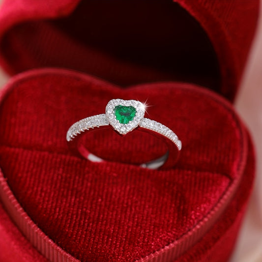 1pc of Luxurious Cubic Synthetic Zircon Ring Featuring a Heart Shape, Designed for Women As a Promise Ring, Engagement Ring, Or Eternity Ring. Wedding Ring Sold Without a Gift Box.