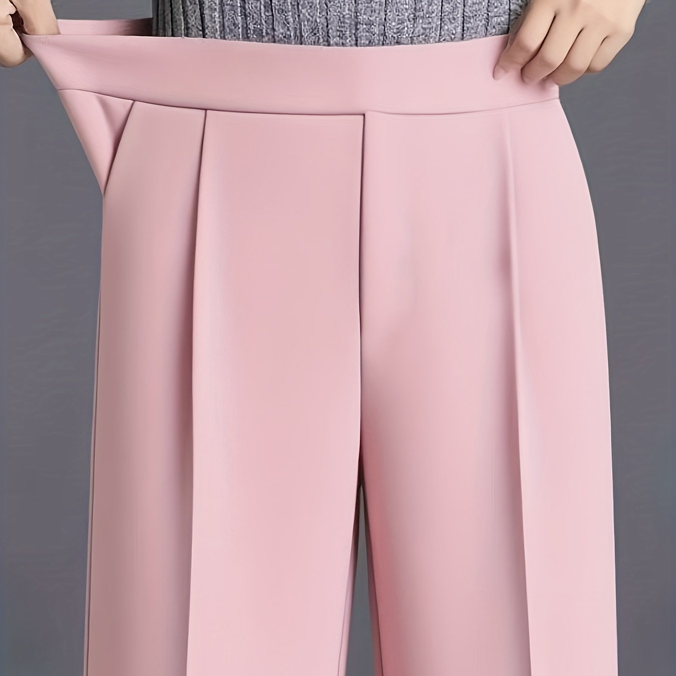 Pantalon Femme Taille Haute Oversize – Jambe Large avec Poches Obliques, Élégant et Décontracté, Tous Saisons