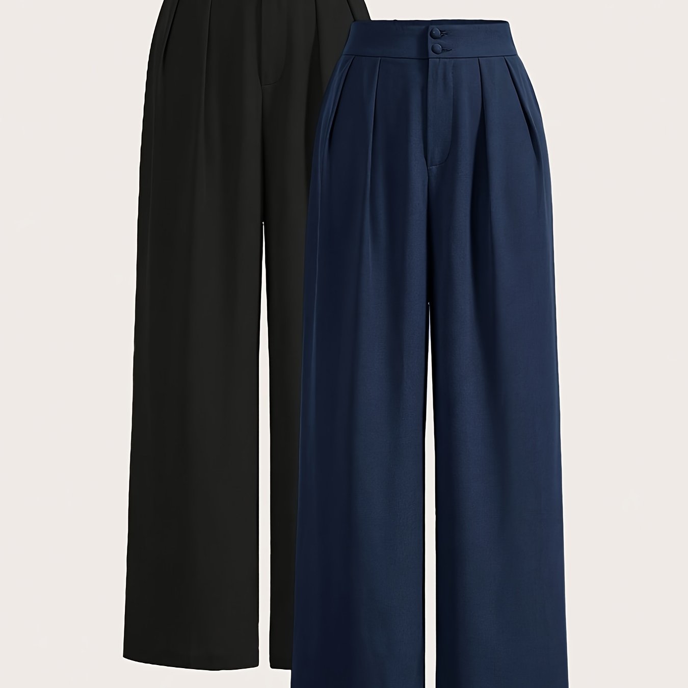 Ensemble deux pièces pantalon taille haute à jambes larges