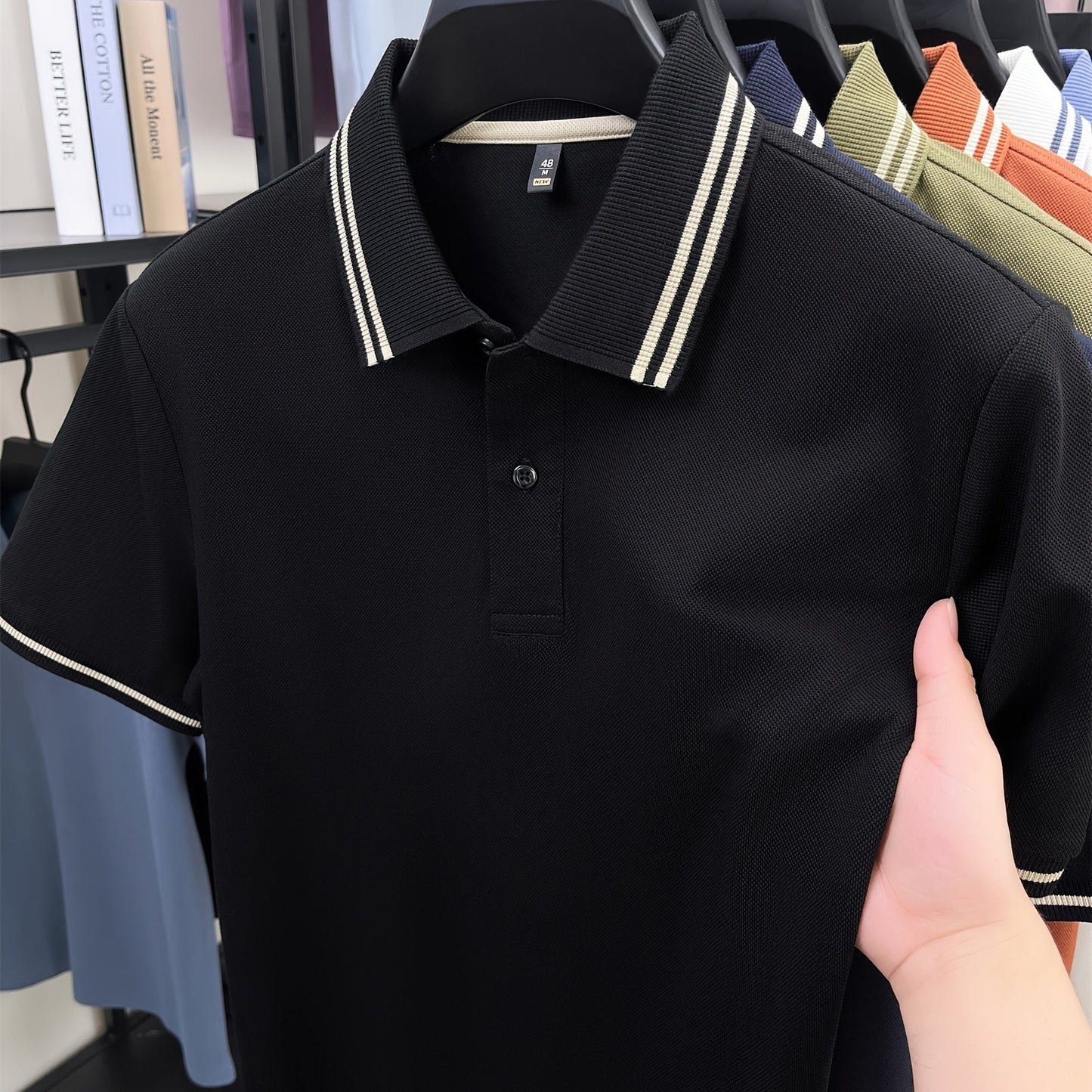 Men's Shirt - Lightweight Breathable Summer Business casual Button-Front Placket, Minimalist White Office & Everyday Shirt for Formal Leisure Wear - Model 1190, Versatile Clothing, Short Sleeves, Smooth Texture, Prof