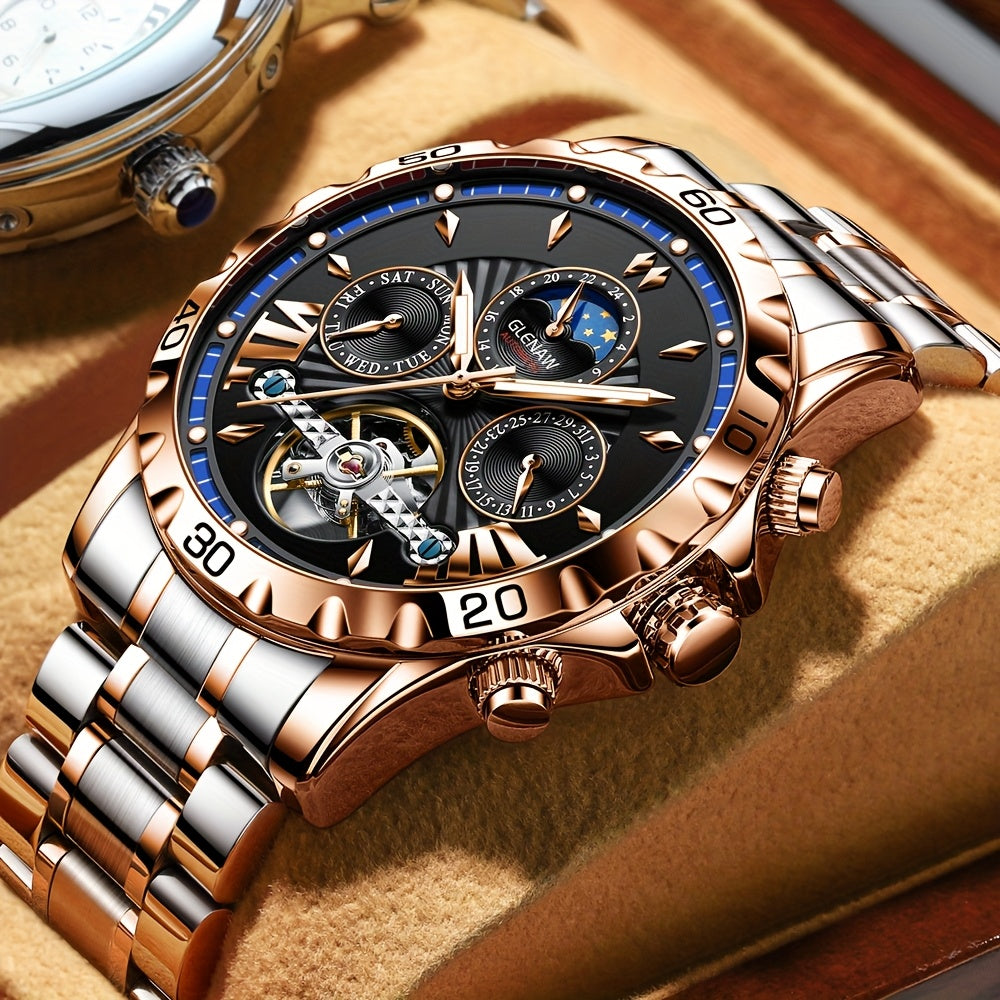 Men's mechanical watch 24 hours date day function Automatic Watches for Men, Automatic Mechanical Watch, Watch For Men, Professional Timekeeping, Date Function Watch, Men's Wristwatch, Precision Timepiece, Adult Male, Profess