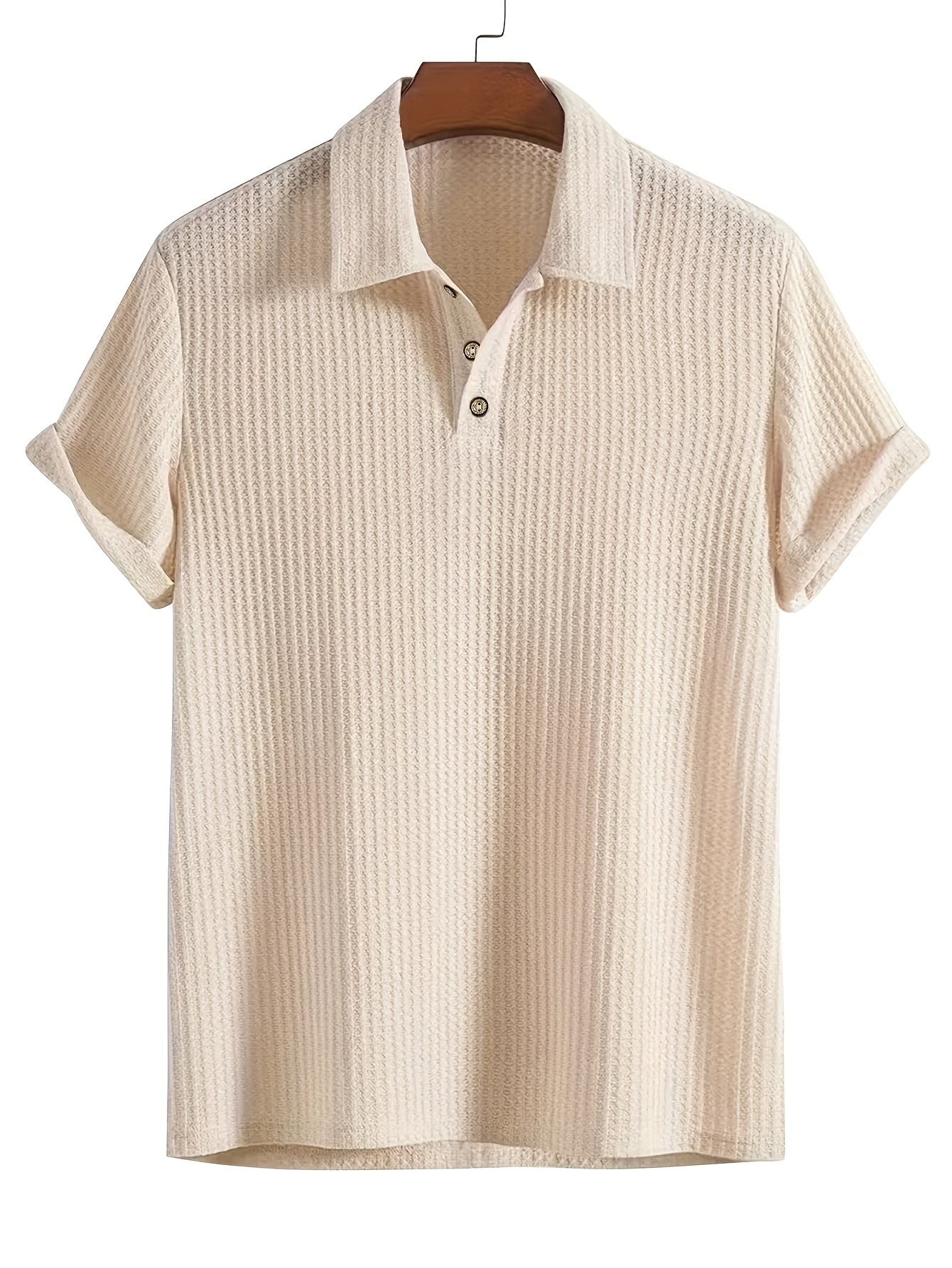 2025 New Casual Sport Shirt Men's Short Sleeve High-End Summer Solid Color Top T-Shirt Half-Sleeve Versatile Golf, Fishing, Basketball, Gym, Swimming & Beach Shirt with Lapel Collar