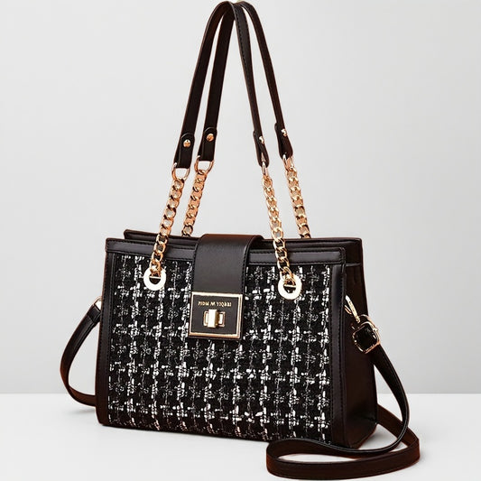 Sac Bandoulière Femme – Grande Capacité, Lanière Chaîne, Cuir Synthétique Premium, Sac à Main Tendance et Élégant